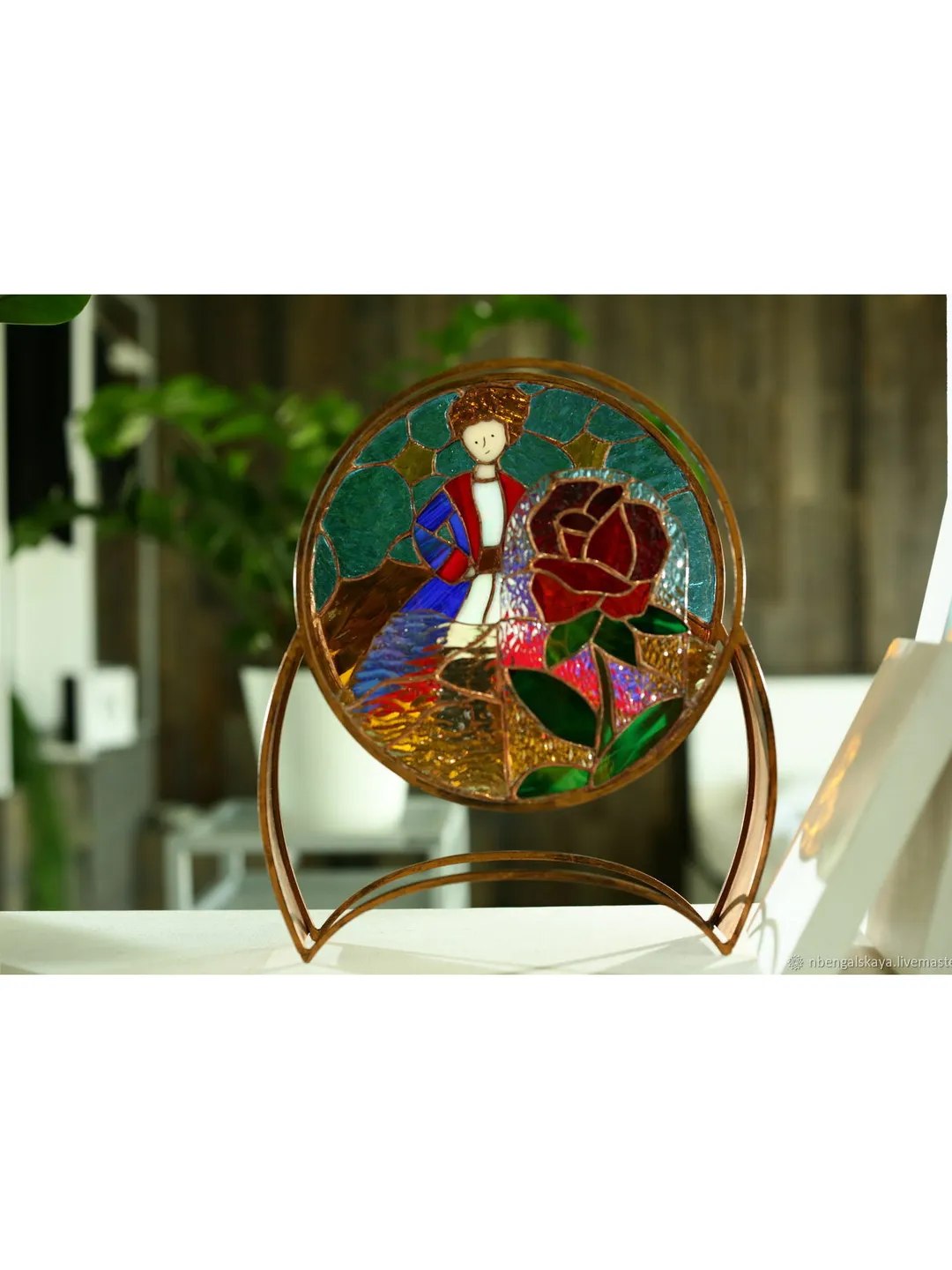 Stained Glass: The Little Prince, Tiffany Technique Stained Glass: The Little Prince, Double Stained Glass Piece: The Little Prince