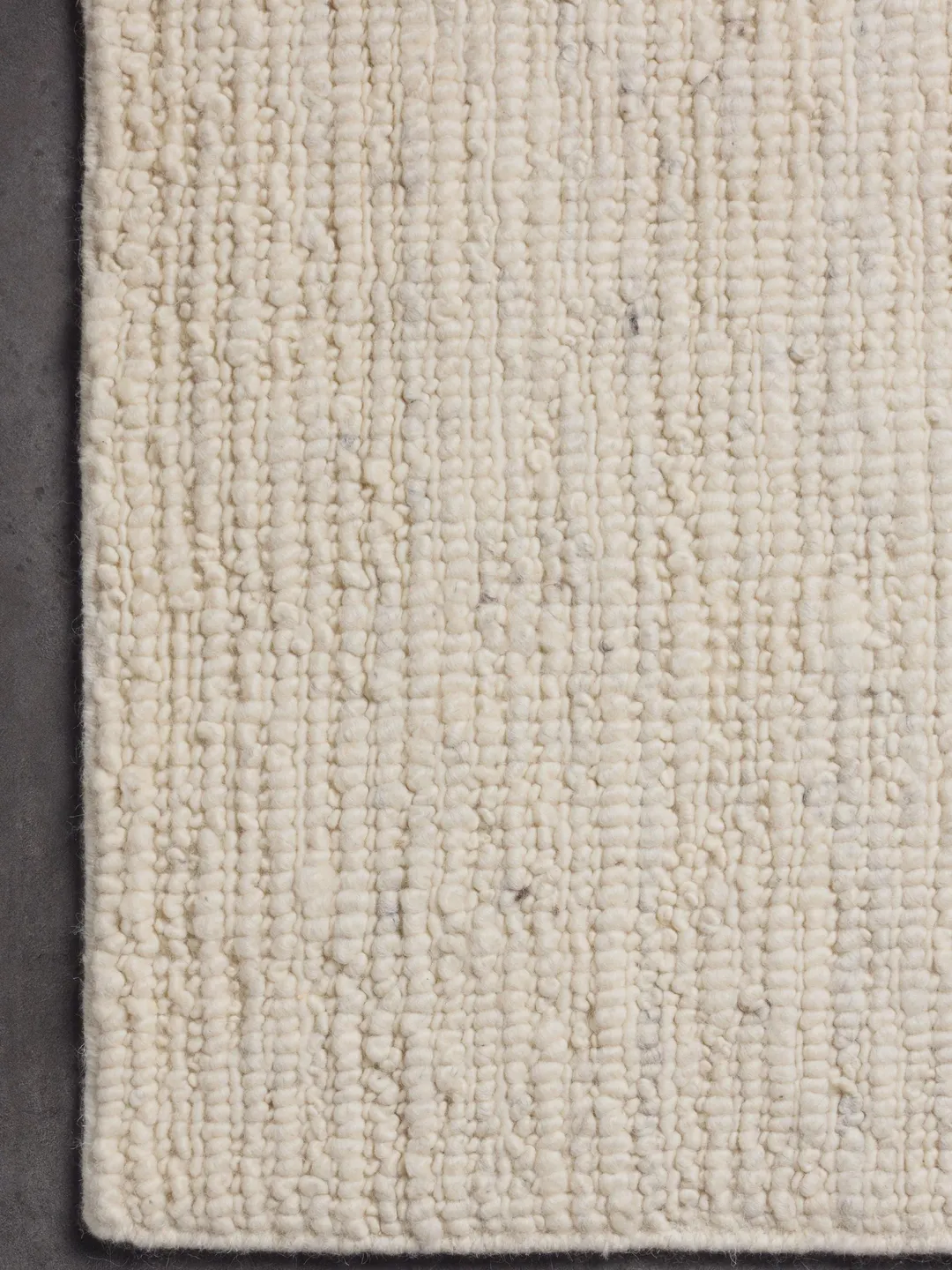 Large Loop Wool Rug Handwoven Wool Rug, Chunky Loop Pile, Neutral Ivory, Scandinavian Style