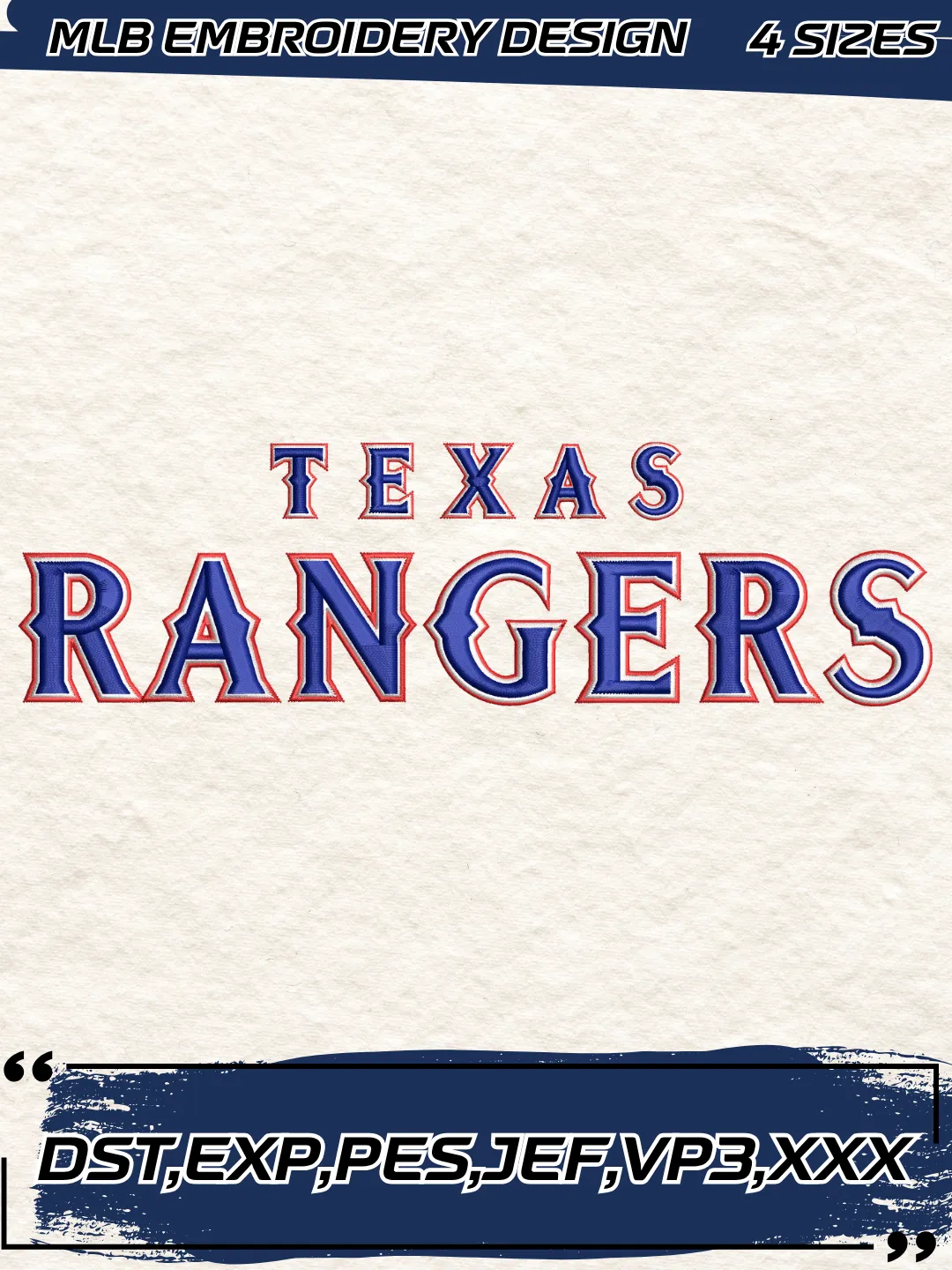 Rangers Baseball Embroidery Design - Machine Embroidery File