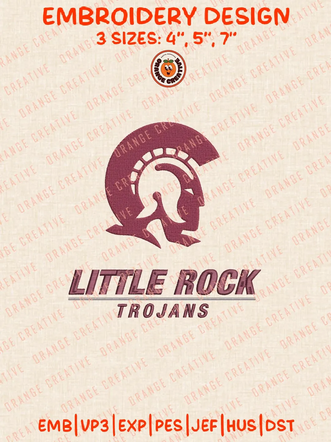 Little Rock Trojans Logos Embroidery Design Files, NCAA Logos Embroidery Designs, Machine Embroidery Files, 4 Sizes, Custom Sizes, Instant Download