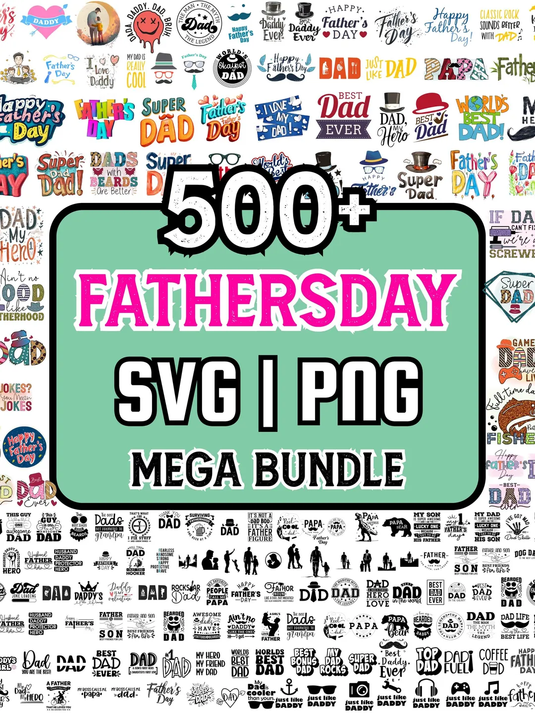 500+ Fathers Day SVG Bundle, Dad SVG PNG Mega Bundle, Father’s Day ...
