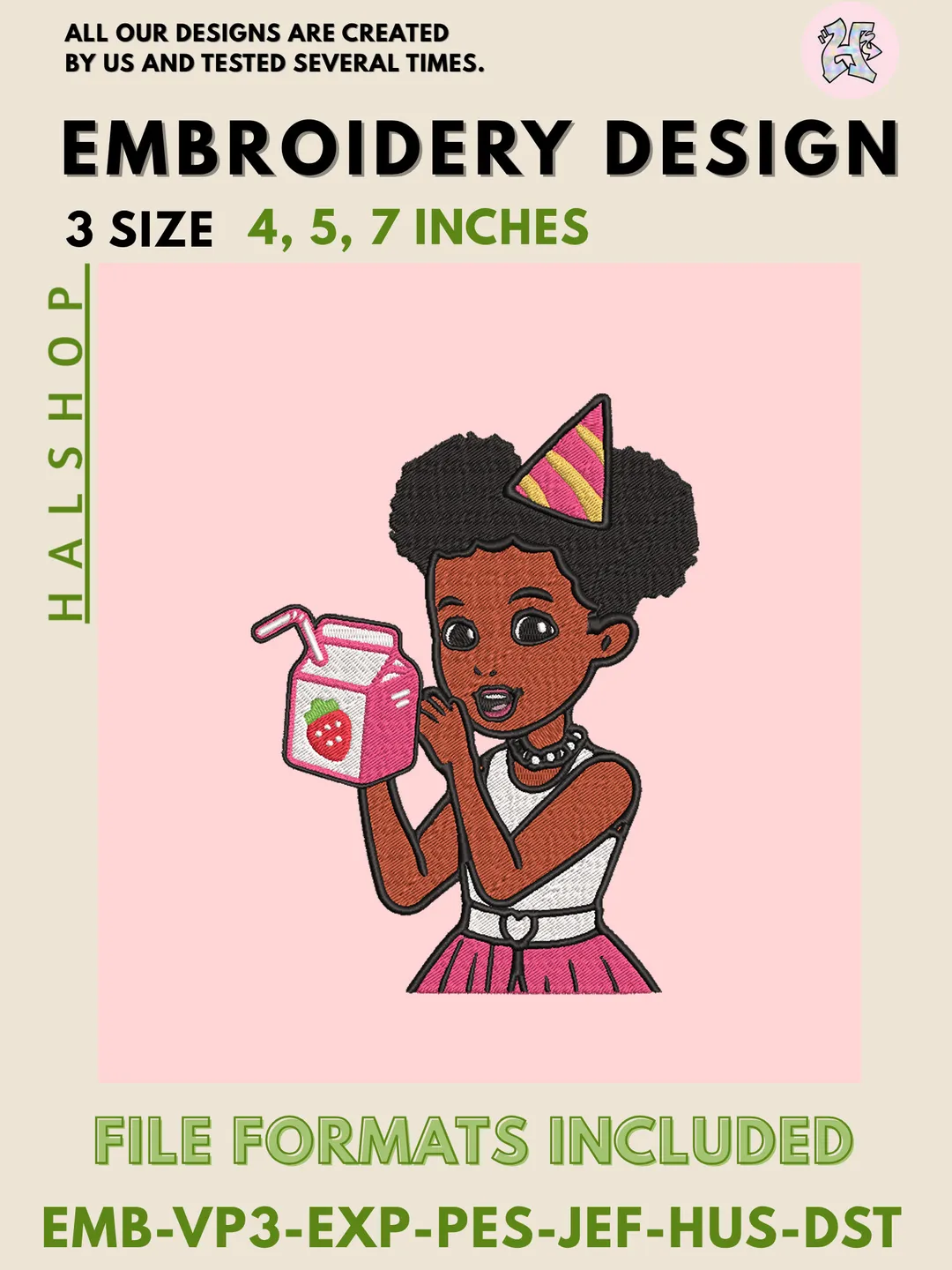 Gracie’s Corner & Milk Machine Embroidery Design – Cute Kids Cartoon Digital Embroidery File 🎶🥛✨