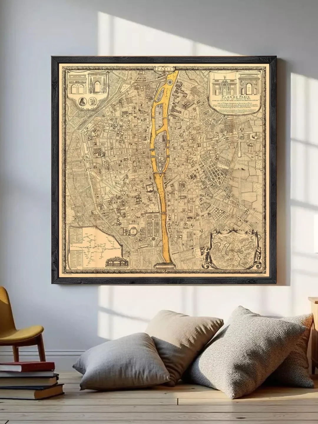 Vintage Paris Map Print | France, 1710 Wall Art