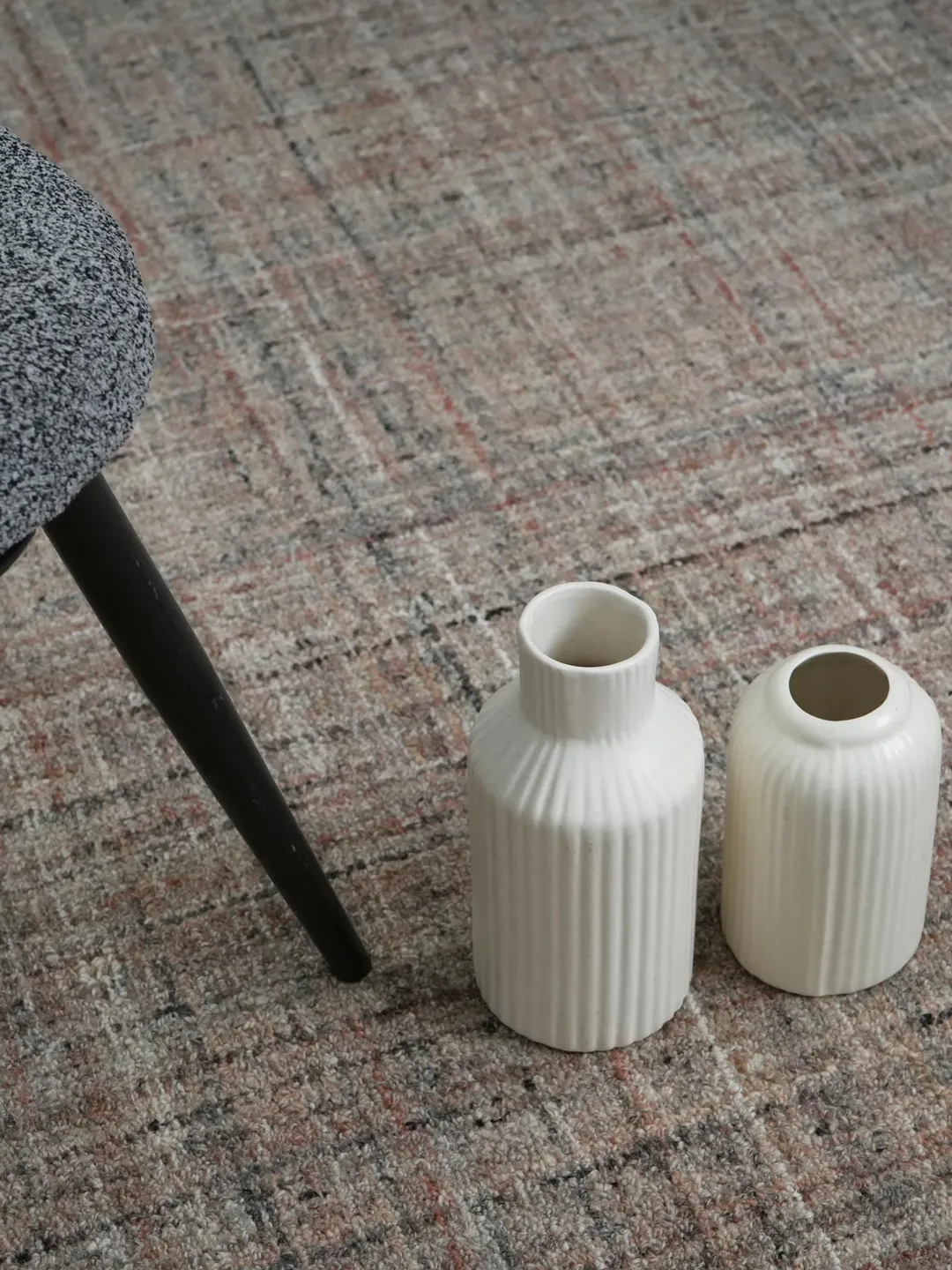 Hand Tufted Wool Area Rug: Textured Grid, Modern Minimalist Carpet