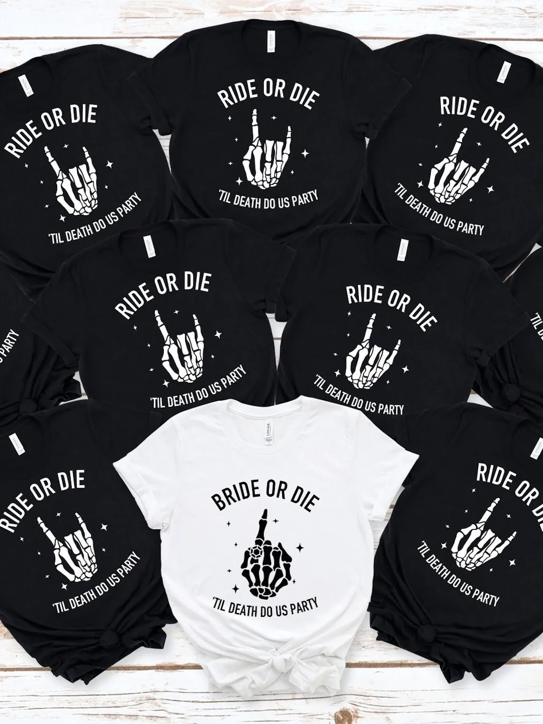 Bachelorette Party Shirt: Bride or Die Skeleton - Soft Cotton Tee
