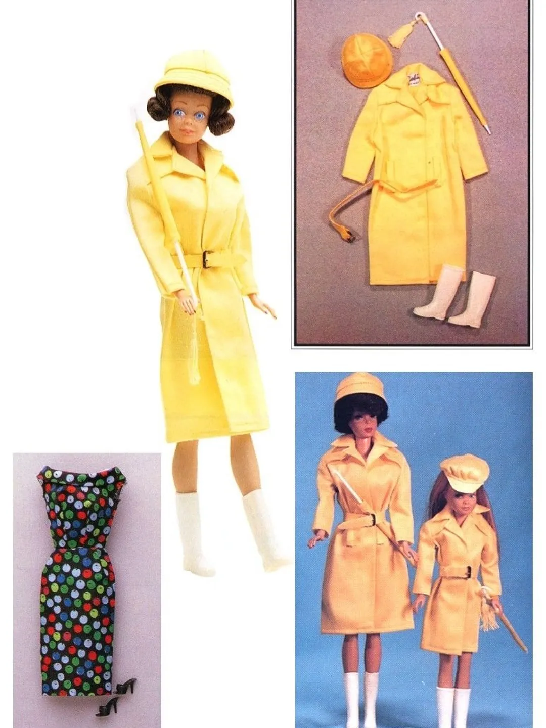 Vintage Barbie Sewing Pattern Rain Coat Sheath Dress Wardrobe Clothes for Dolls 11-1/2" Digital Download PDF