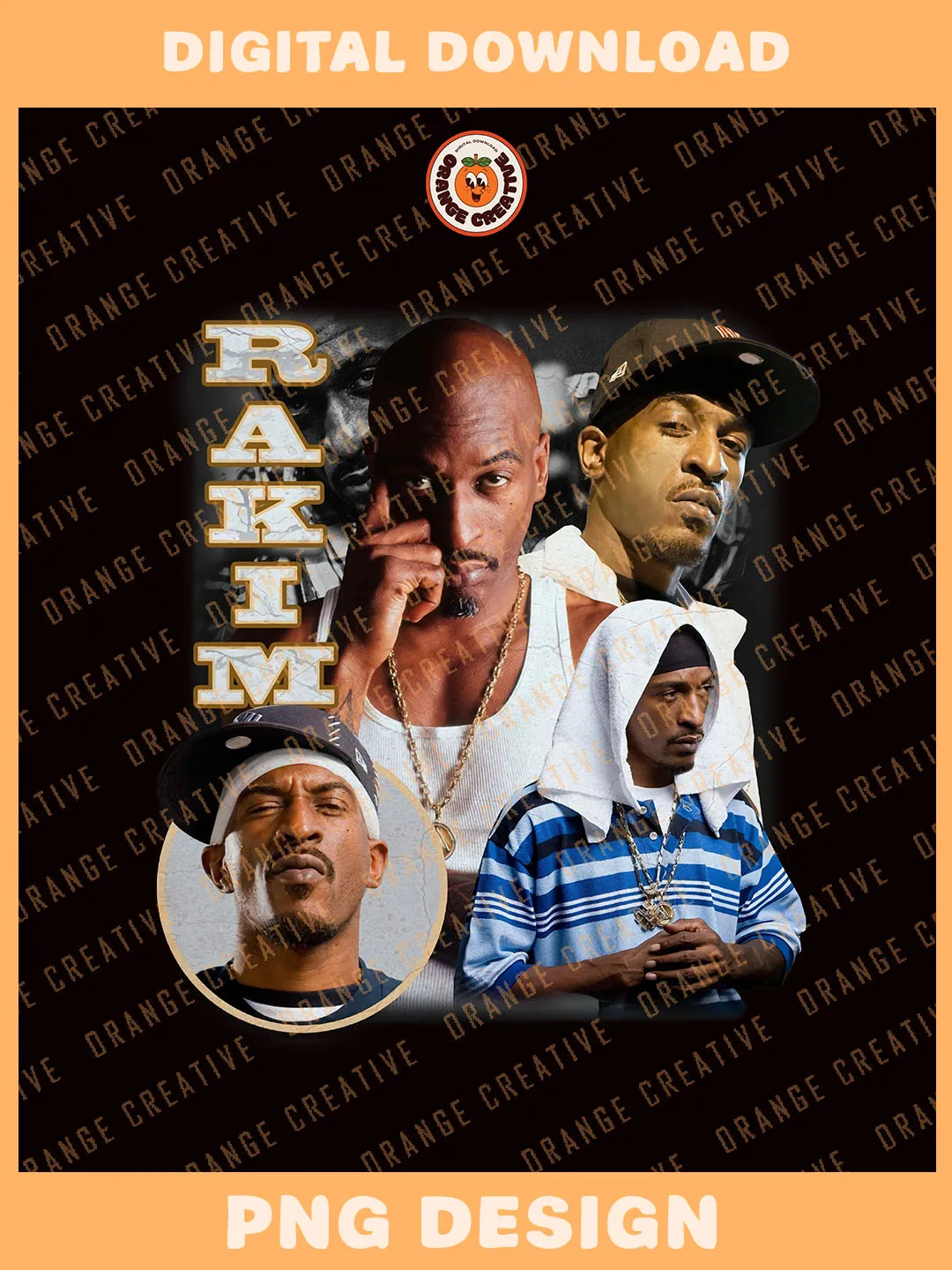 90s Ra.kim Rapper Bootleg T-shirt PNG, 90s Bootleg Template, Graphic Ra ...