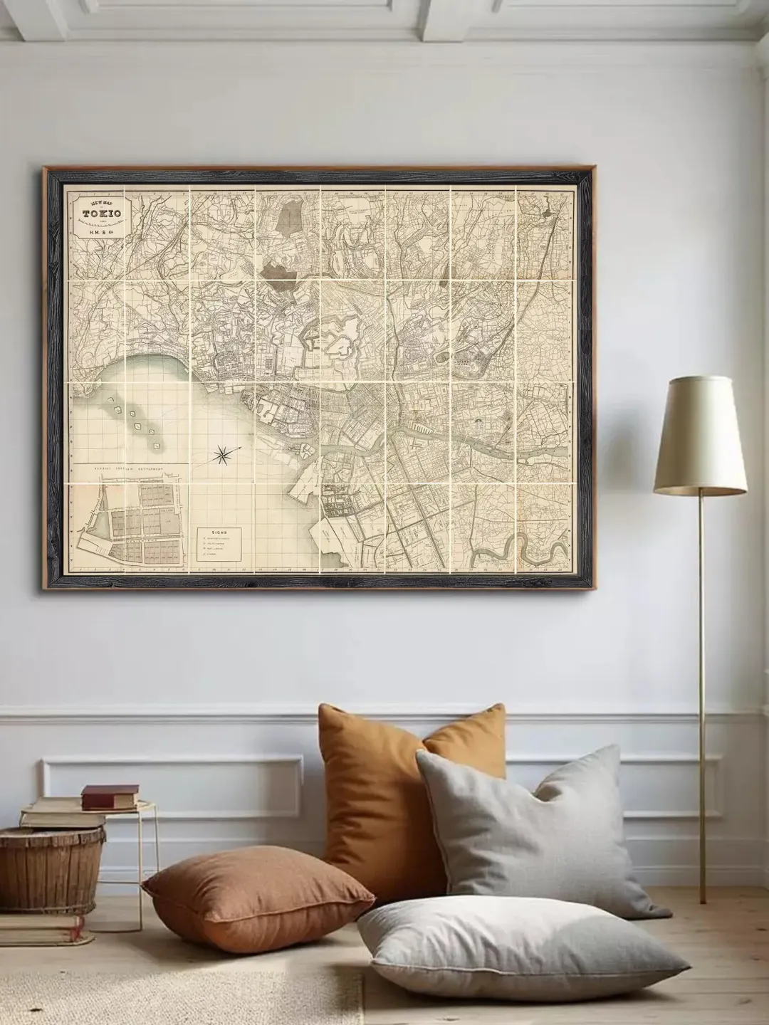 Vintage Tokyo Map Print | 1893 Antique Japan Wall Art