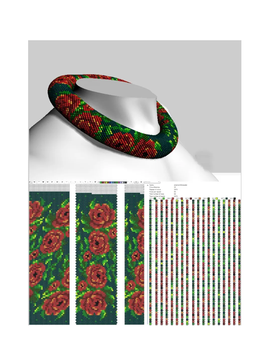 PDF Bead Crochet Pattern , Pattern for Necklace and Bracelet bead crochet
