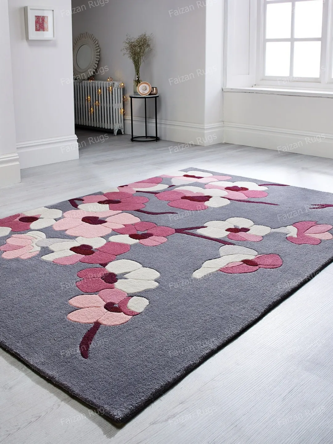 Natural Pink floral hand tufted rug 100% wool for living room, bed room, kids room in any size 10x14,10x12,9x12,8x10 Quick up guys!!!!