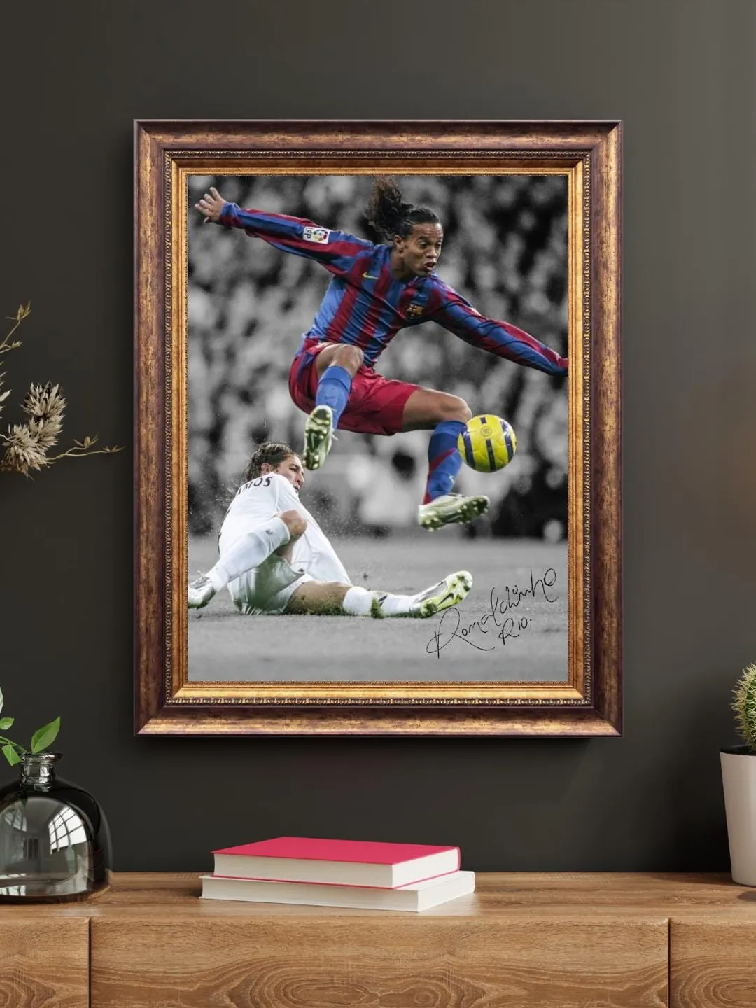 Ronaldinho Soccer Legend Poster | Vintage Brazil Football Art