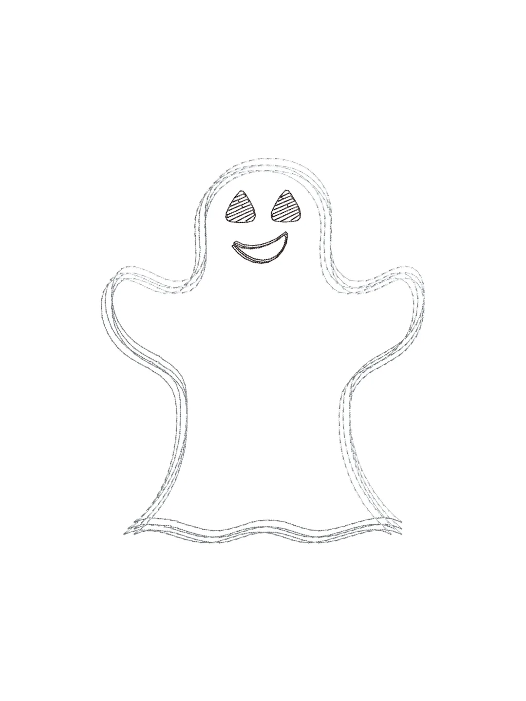 Ghost scribble stitch embroidery design,Halloween embroidery design,Ghost embroidery design,INSTANT DOWNLOAD-1363