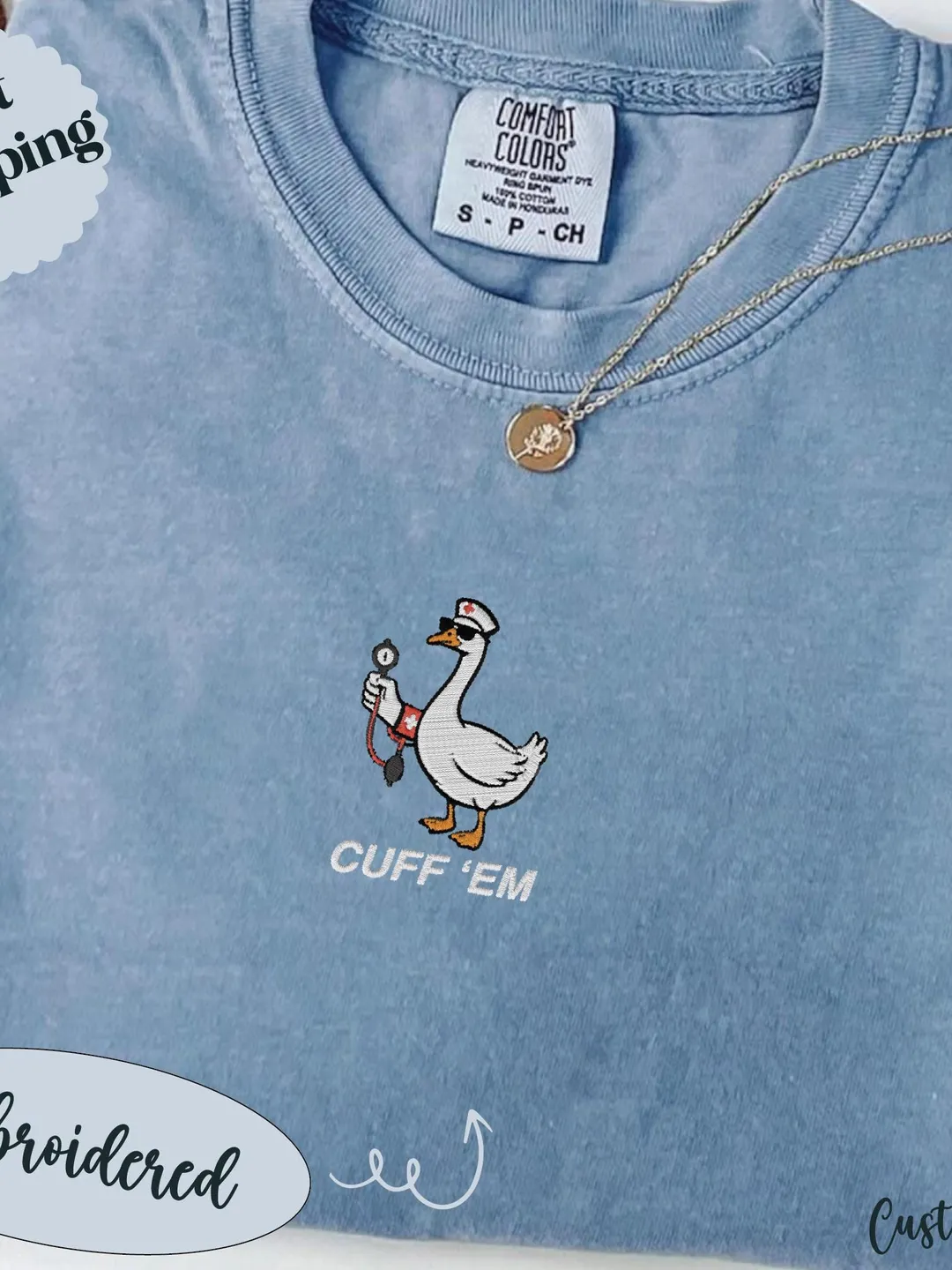 Comfort Colors Nurse T-Shirt: Funny Silly Goose, ER RN Apparel