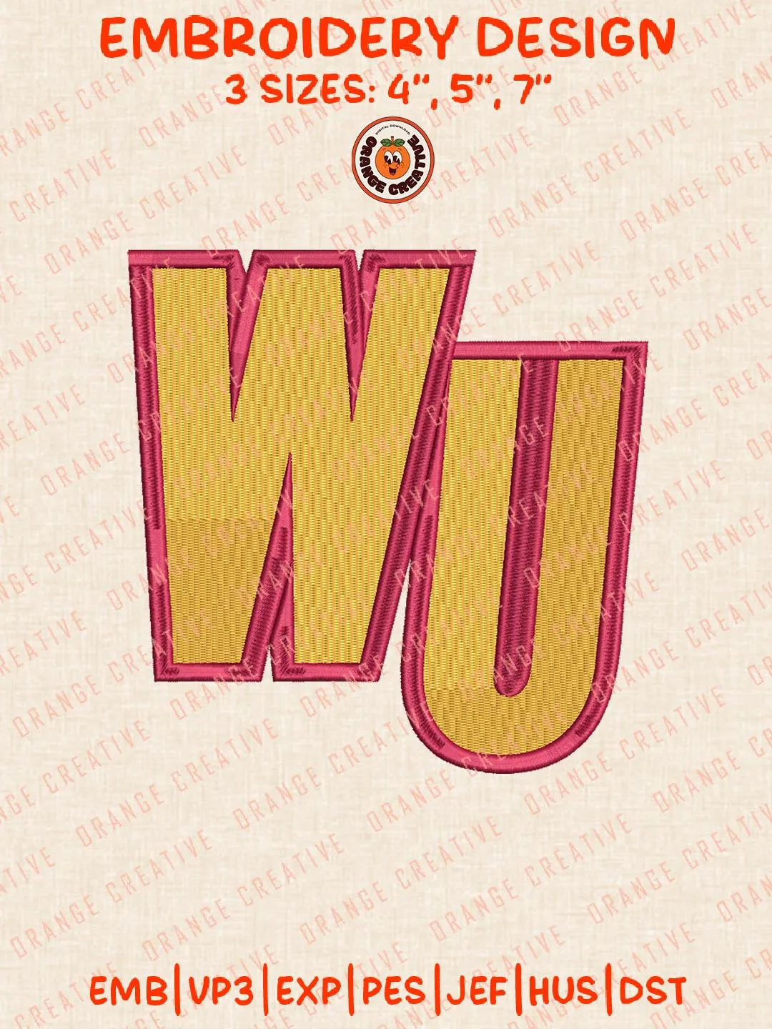 WU Eagles Embroidery Design, NCAA Logo Embroidery Design, Machine Embroidery Design File, 4 Sizes, Digital Download