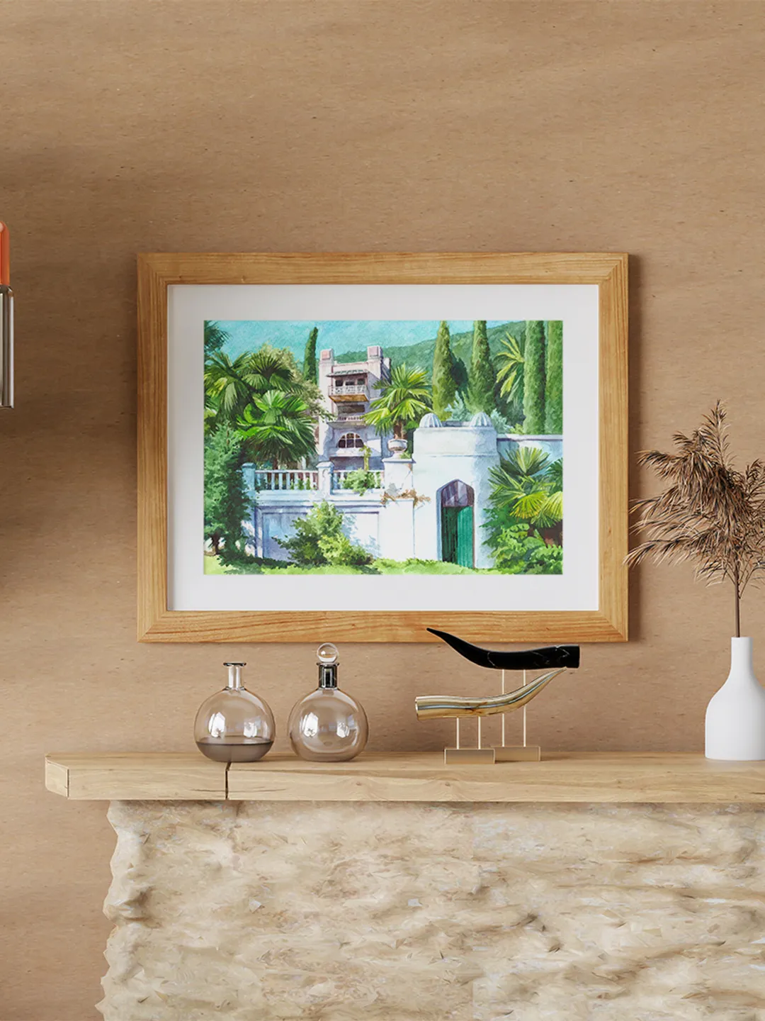 Old house in the mountains Abkhazia New Athos Watercolor Digital file for printing Copy of the author's painting