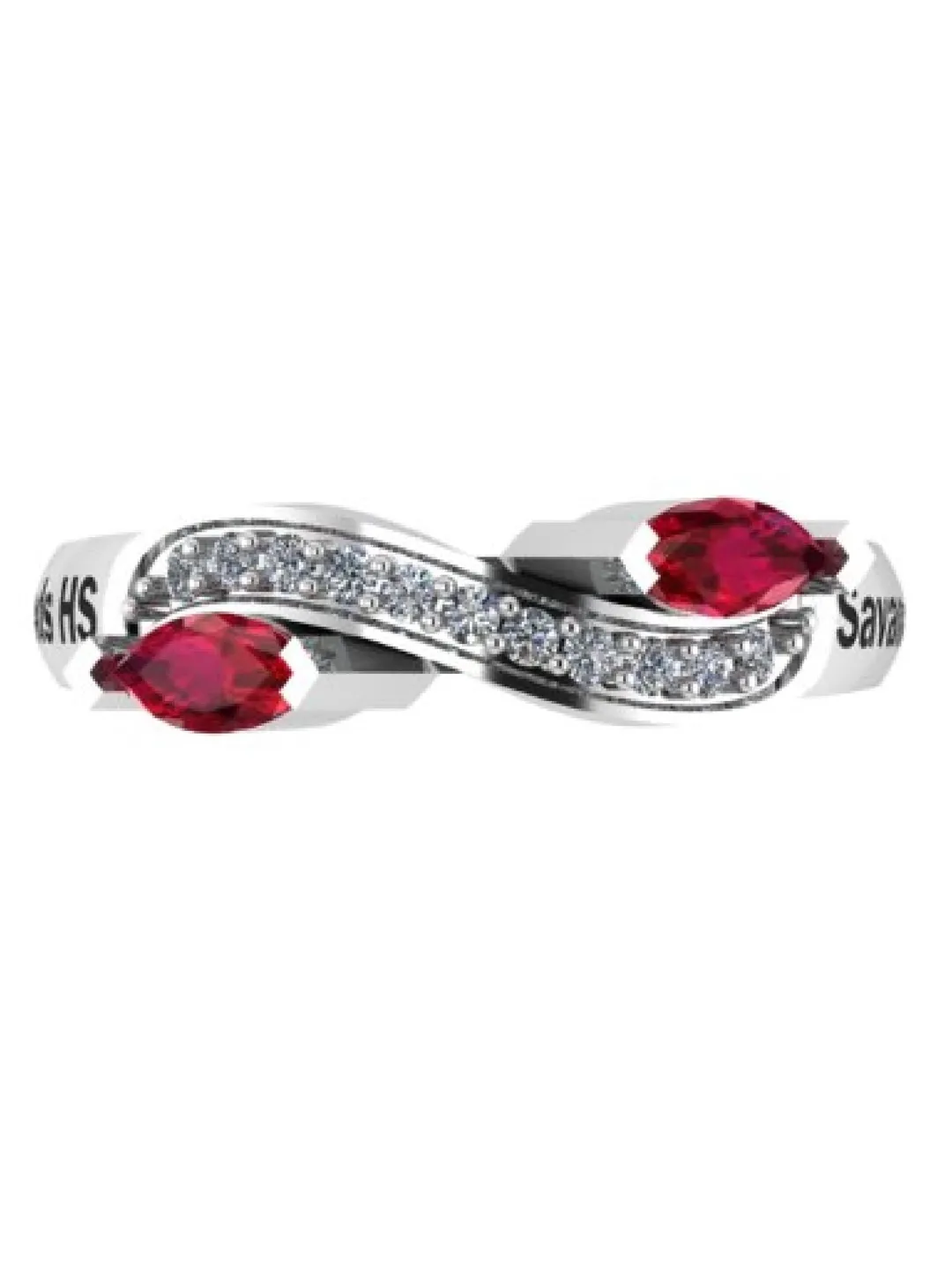 Personalized Two Stone Promise Infinity Ring, Custom Engraved Name ...