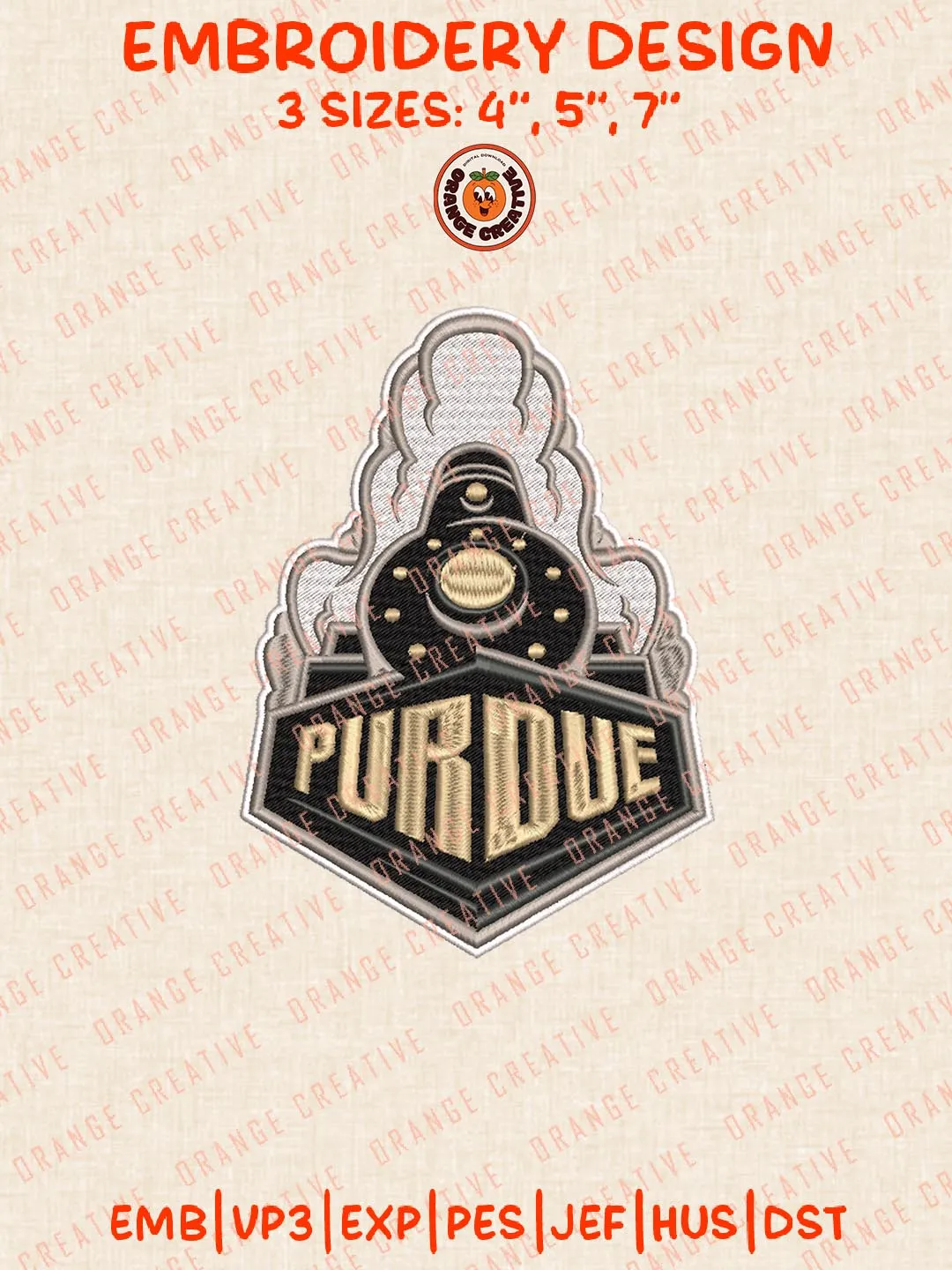 Purdue Logo Embroidery Design Files, NCAA Logos Embroidery Designs, NCAA Purdue Boilermakers Machine Embroidery Files, 3 Sizes, Custom Sizes, Instant Download