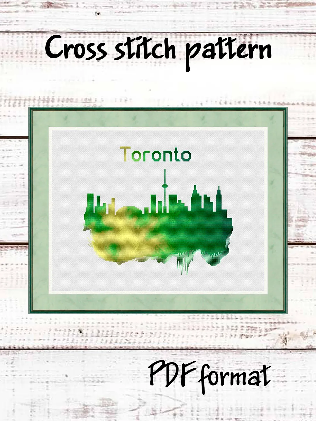 Toronto Cross Stitch Pattern, Modern Cross Stitch, Canada Cross Stitch, Watercolor Xstitch, City Cross Stitch Skyline