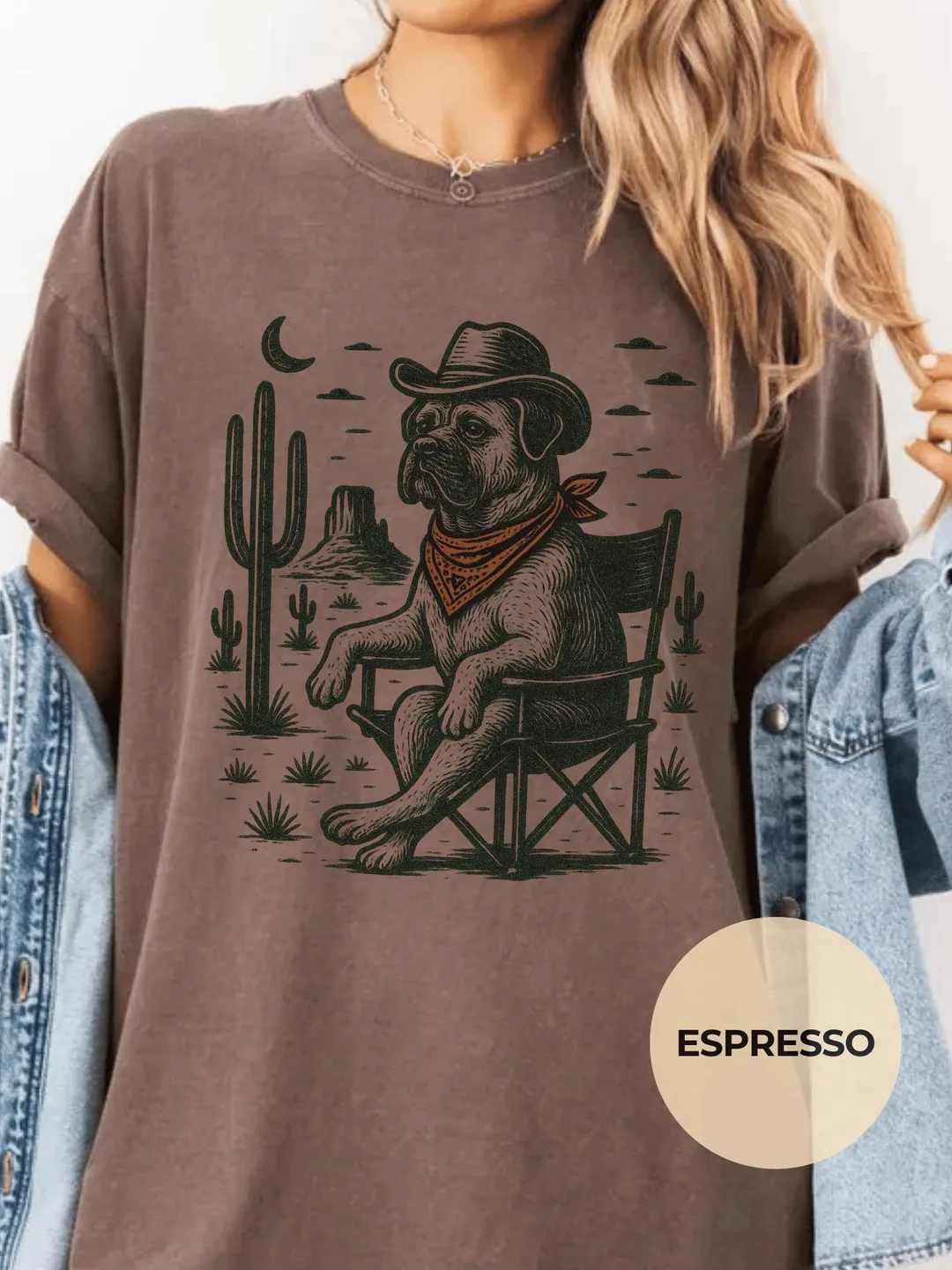 Vintage Cane Corso Cowboy Comfort Colors® Shirt Western Dog UFO Desert Design