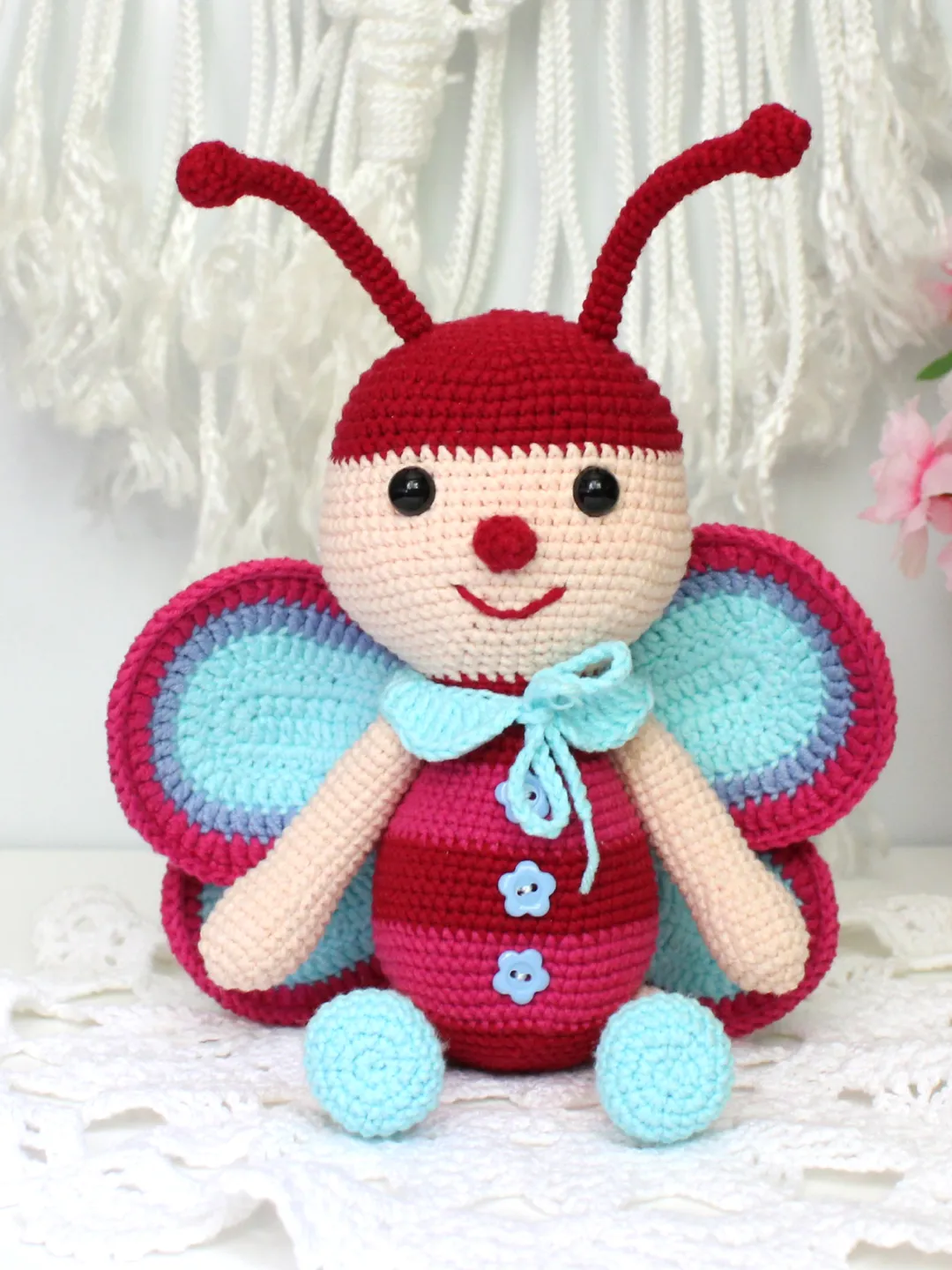 Butterfly crochet pattern Amigurumi toy pattern PDF in English Crochet Insect Tutorial