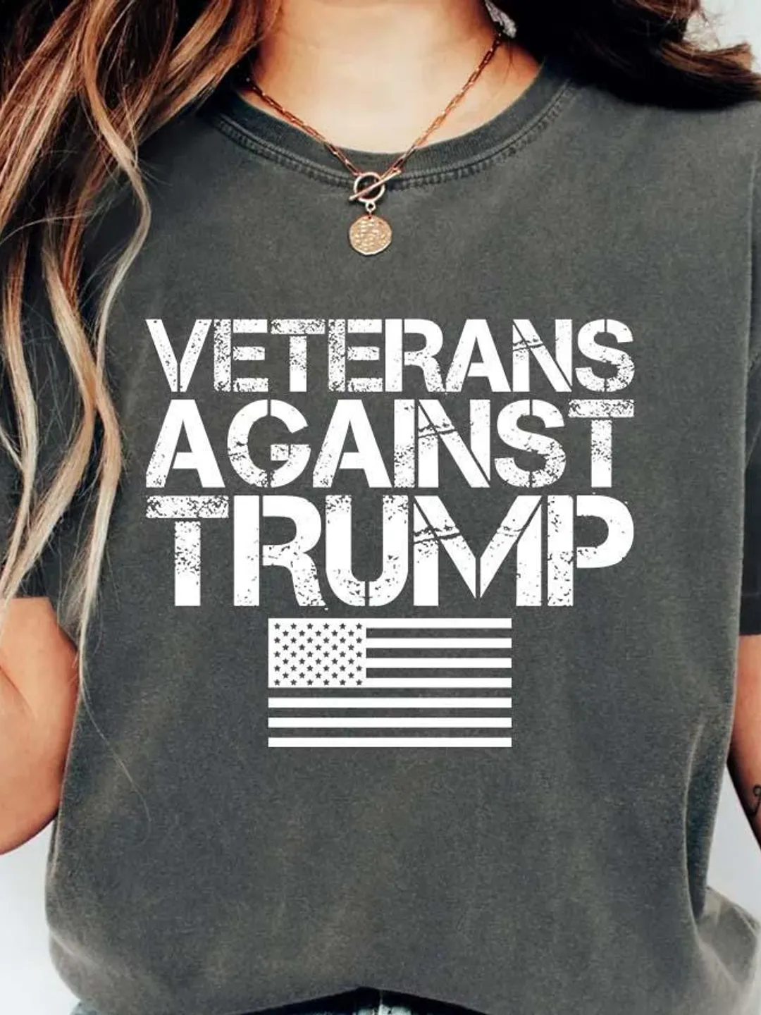 Veterans Against Trump Comfort Colors Shirt: Anti-MAGA Political Tee