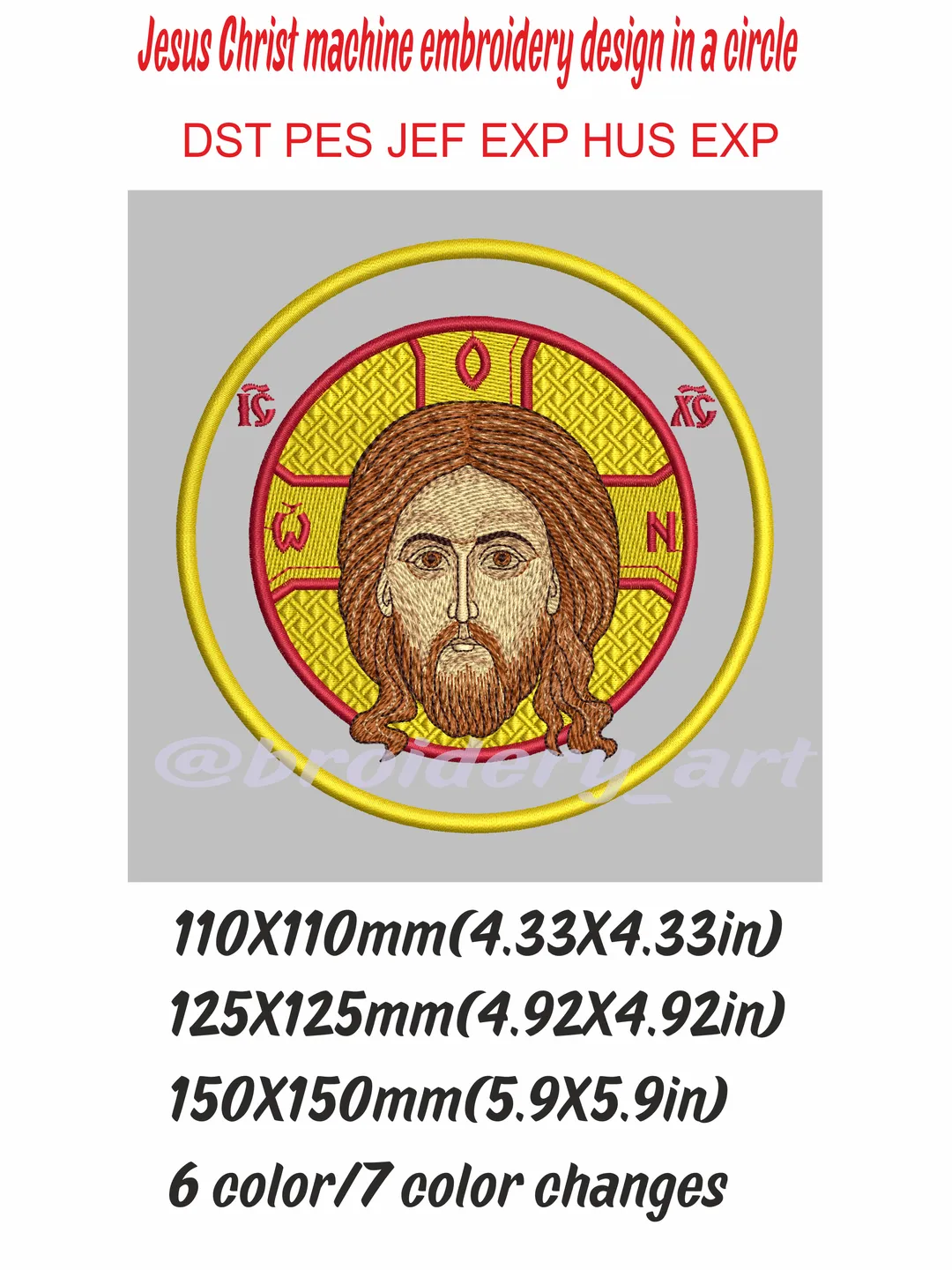 Jesus Chris embroidery design