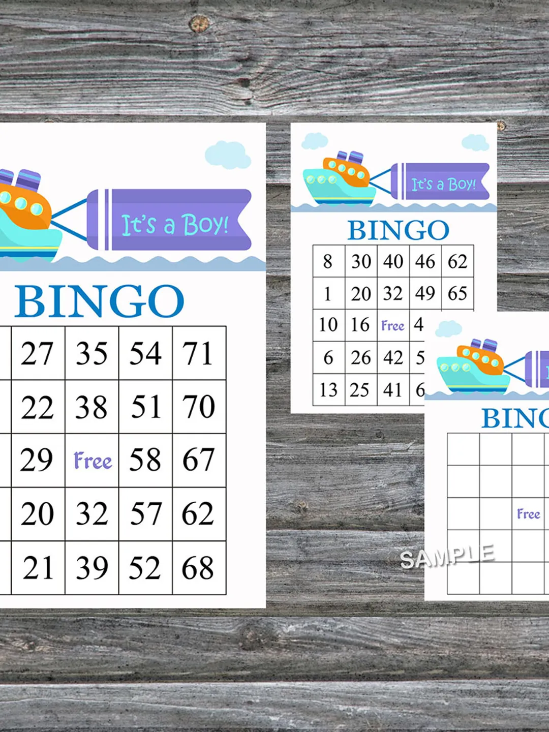 Toy Ship bingo cards ,It's a boy bingo game,Toy Ship printable bingo cards,60 Bingo Cards,INSTANT DOWNLOAD--223