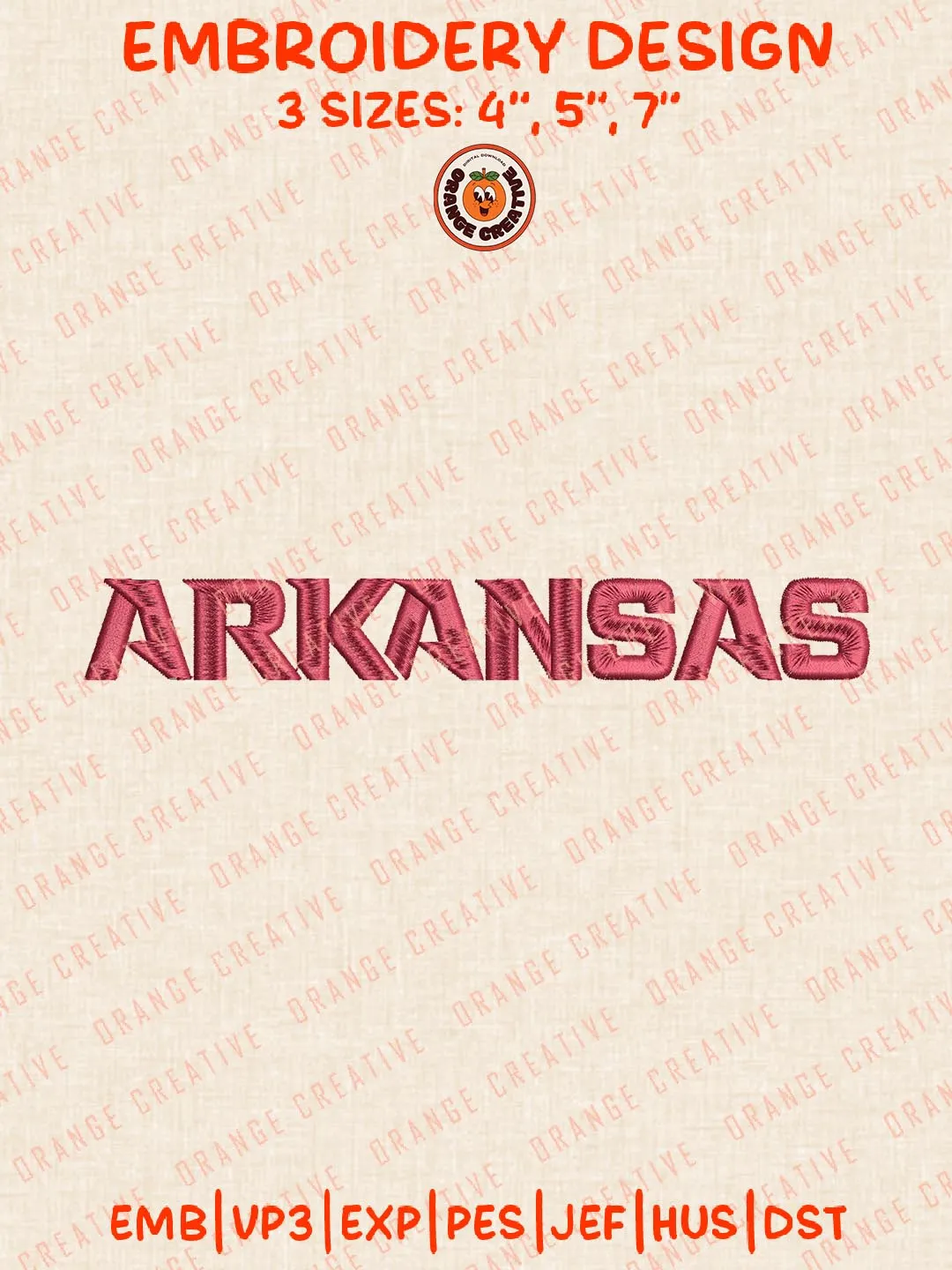 Arkansas Razorback Embroidry File NCAA Razorbacks Team Wordmark Logo Machine Embroidery Design, NCAA ...