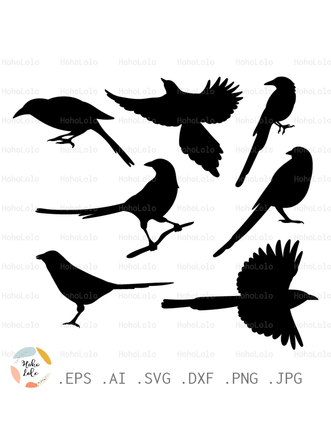 Magpie Svg, Magpie Silhouette, Magpie Bird, Magpie Cricut, Magpie Stencil, Magpie Template Dxf, Magpie Clipart Png