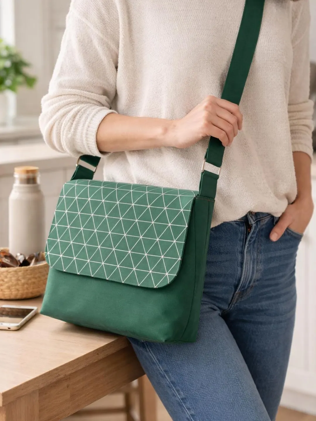 Messenger Bag Sewing Pattern PDF | Beginner Crossbody Bag Pattern with ...