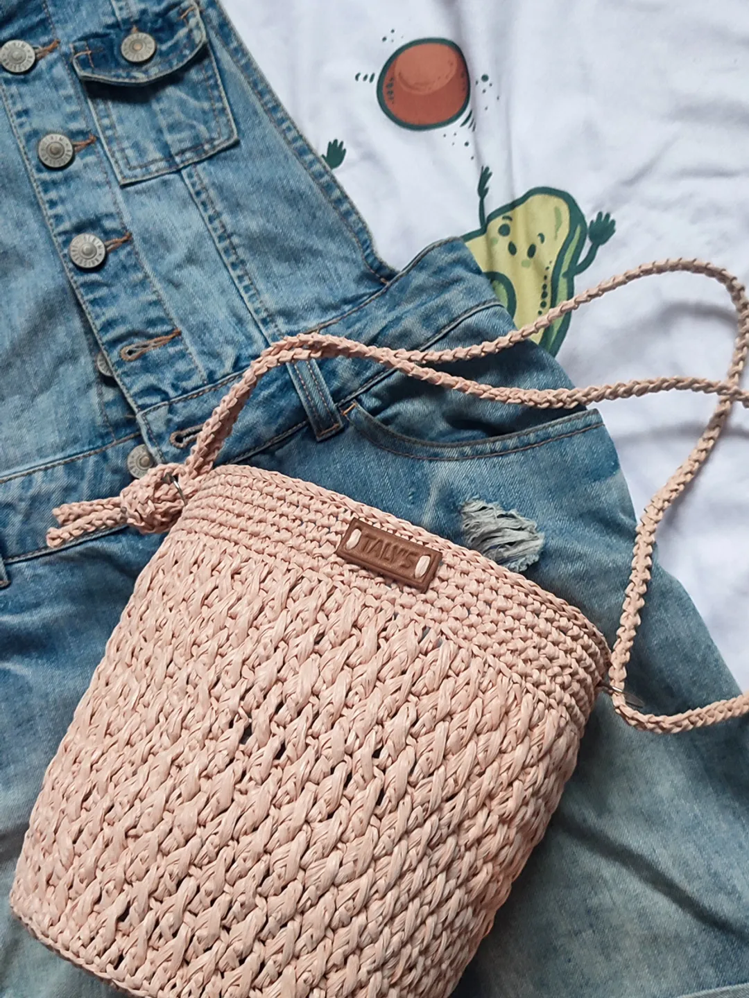 Handmade Raffia Crochet Basket Bag - Womens Fashion Accessory