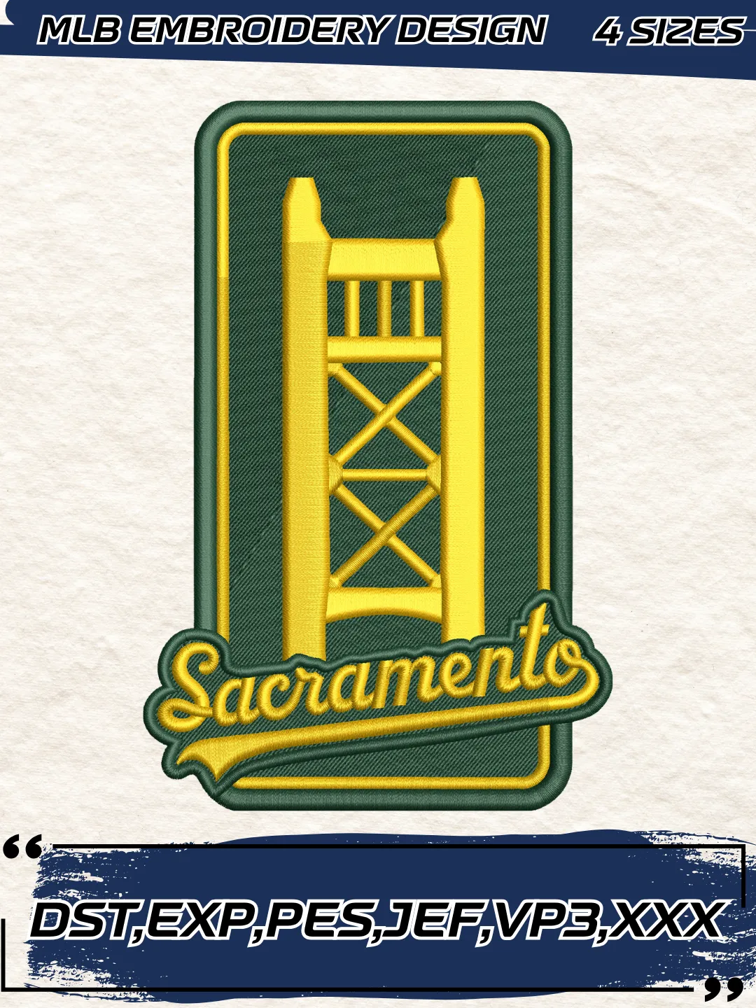 Athletics Alternate Logo Embroidery Design,MLB Logo Embroidery Design,Machine Embroidery Design File,4 Sizes, Digital Download