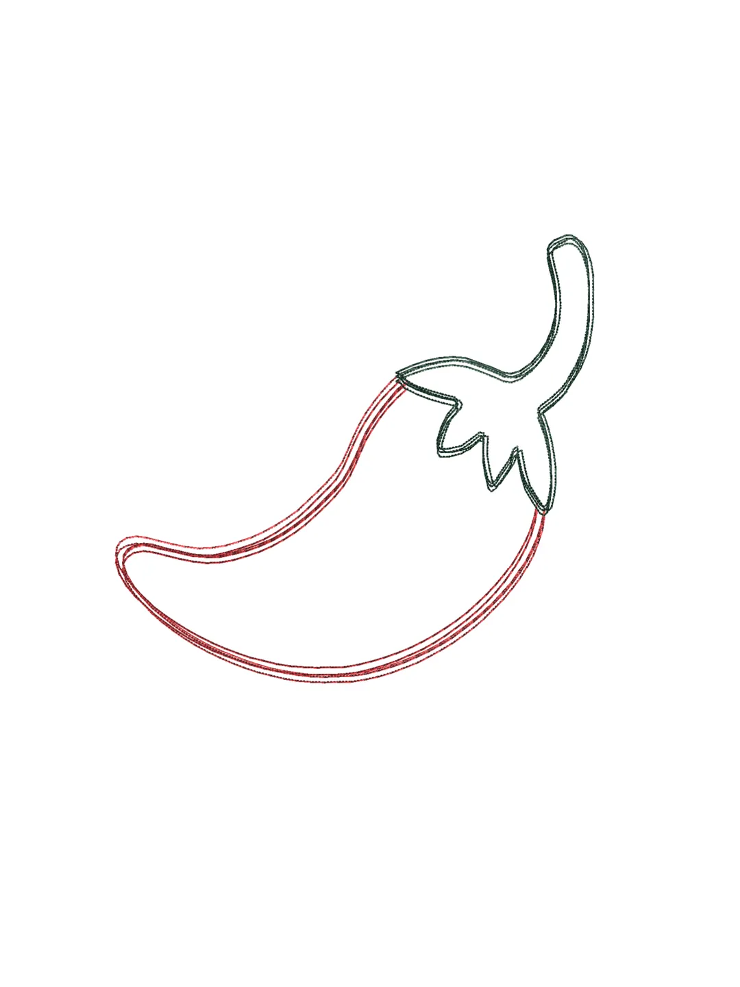 Pepper scribble stitch embroidery design,Pepper embroidery design,Fun embroidery design,INSTANT DOWNLOAD-1381