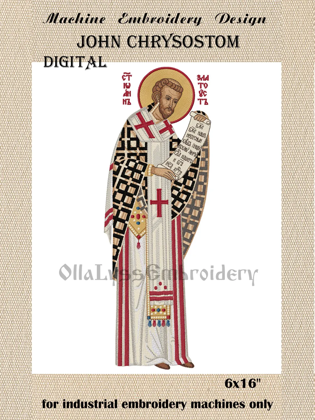 John Chrysostom embroidery design