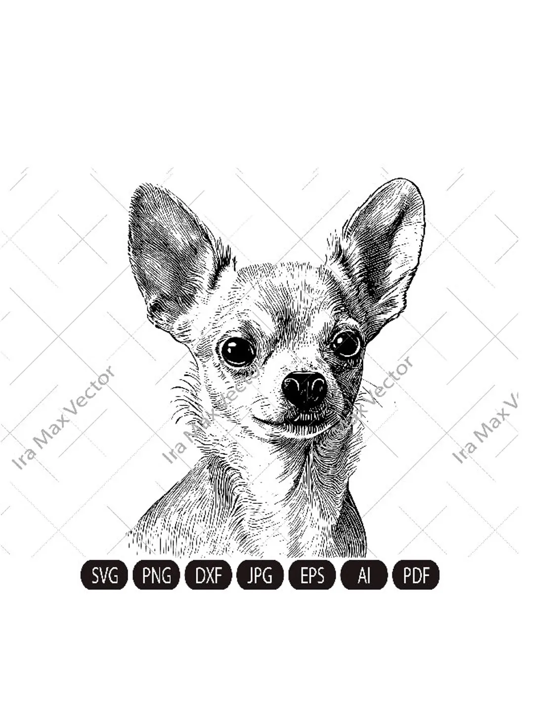 Chihuahua svg, dog svg ClipArt, breed, head, Dog face vector, Memorial love, Download, cricut, png, dxf, printable art, shirt svg, cut file