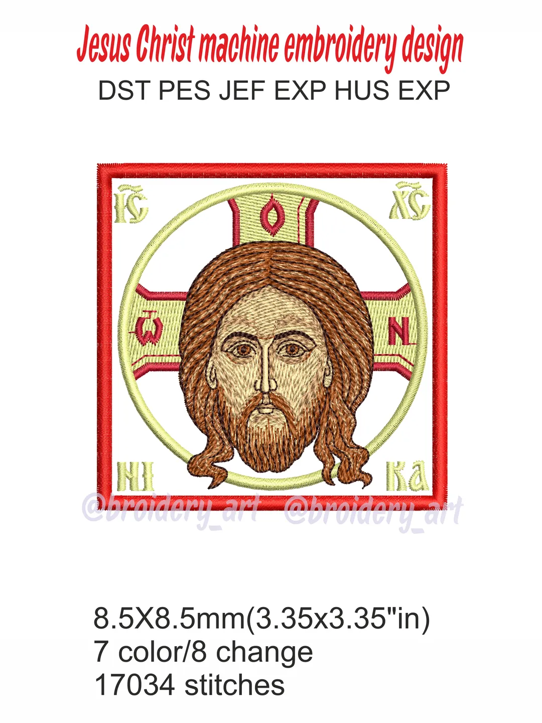 Jesus Christ embroidery design