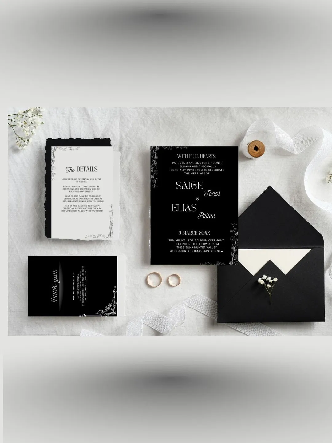 Elegant Acrylic Wedding Invitation | Trifold & Gatefold SVG Templates | Canva Ready