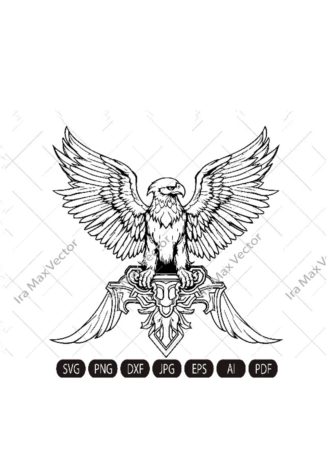 Heraldic eagle svg, eagle svg, Tribal Eagle Spread Wings,cut file american  eagle, american svg, america svg, army eagle, american eagle, image size:1080x1440