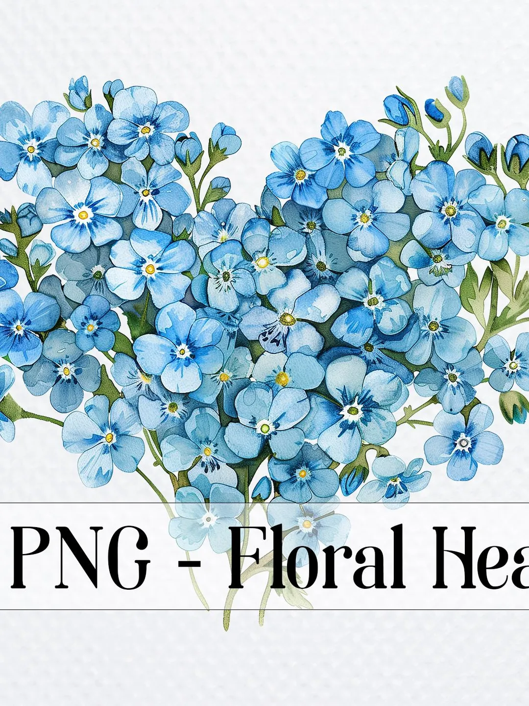 18 Floral Heart PNG Budnle, Сherry blossoms clipart, Forget me not, Watercolor clipart for sublimation, Digital download, Paper craft