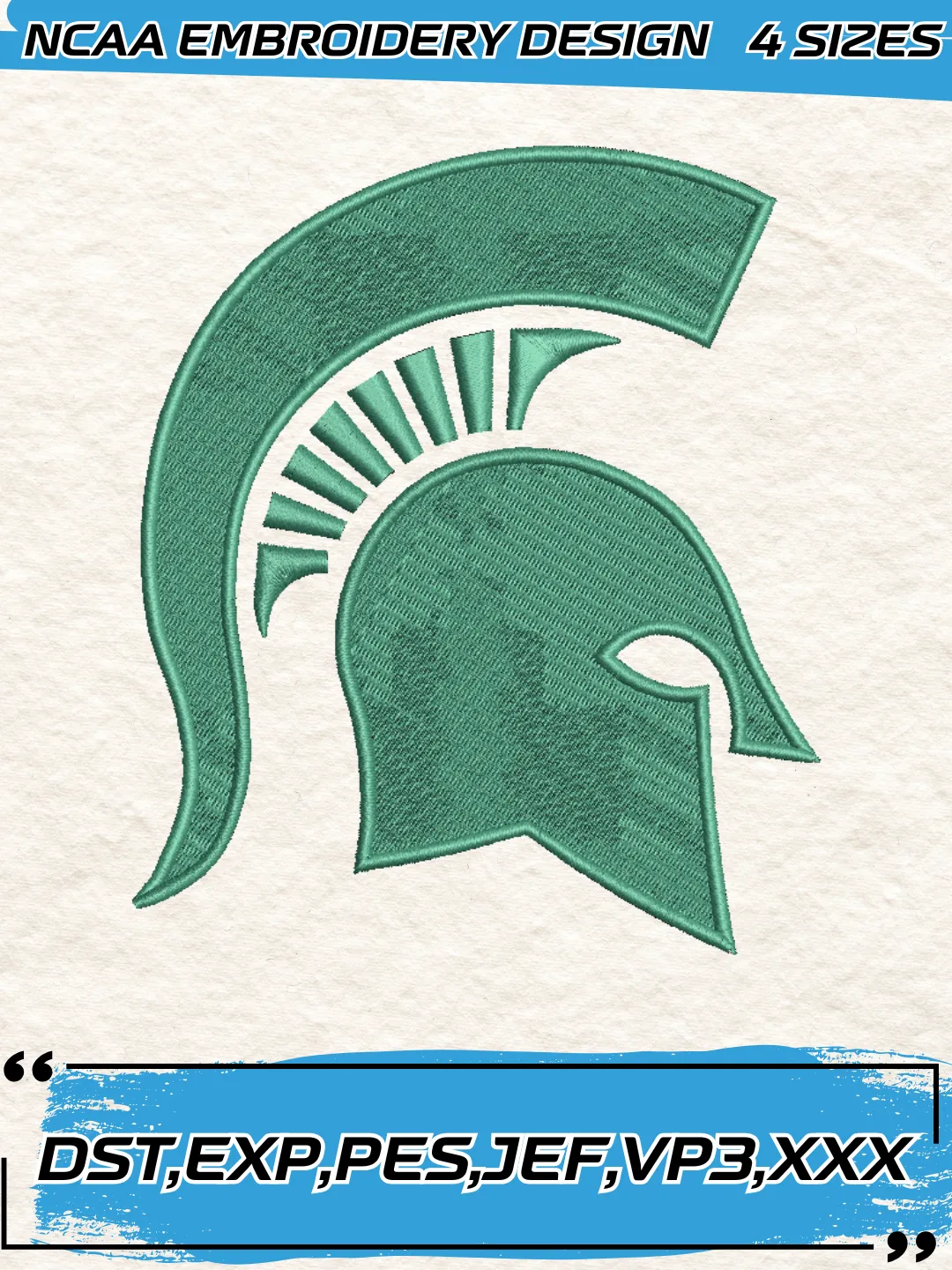 Michigan State Spartans Embroidery Design,NCAA Logo Embroidery Design,Machine Embroidery Design File,4 Sizes, Digital Download