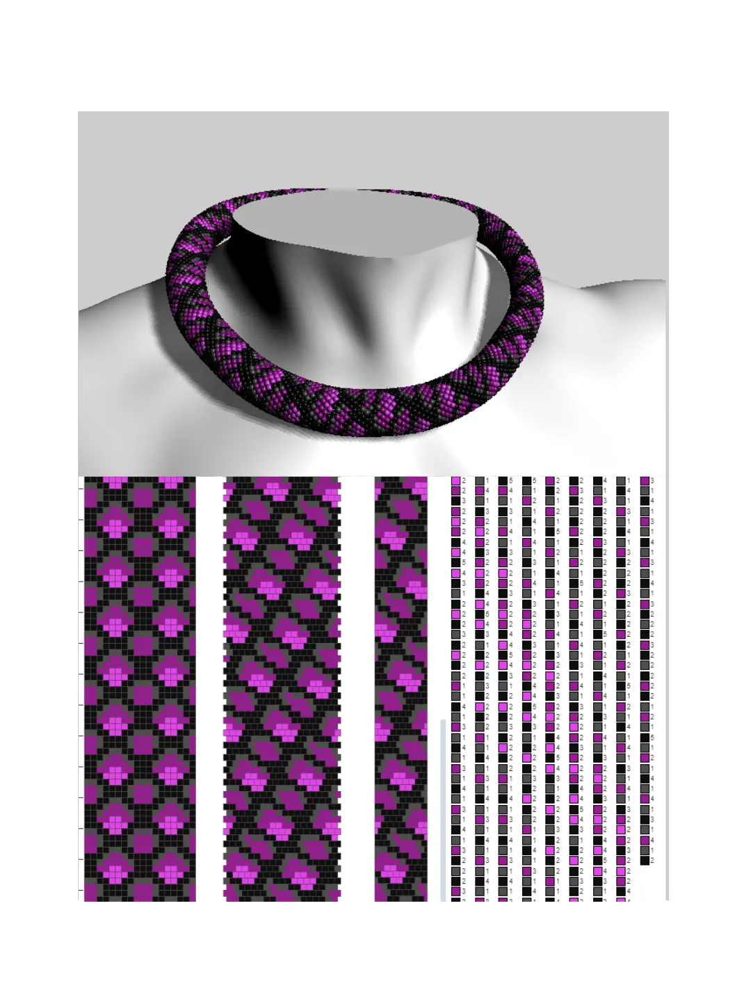 PDF Bead Crochet Pattern , Pattern for Necklace and Bracelet bead crochet