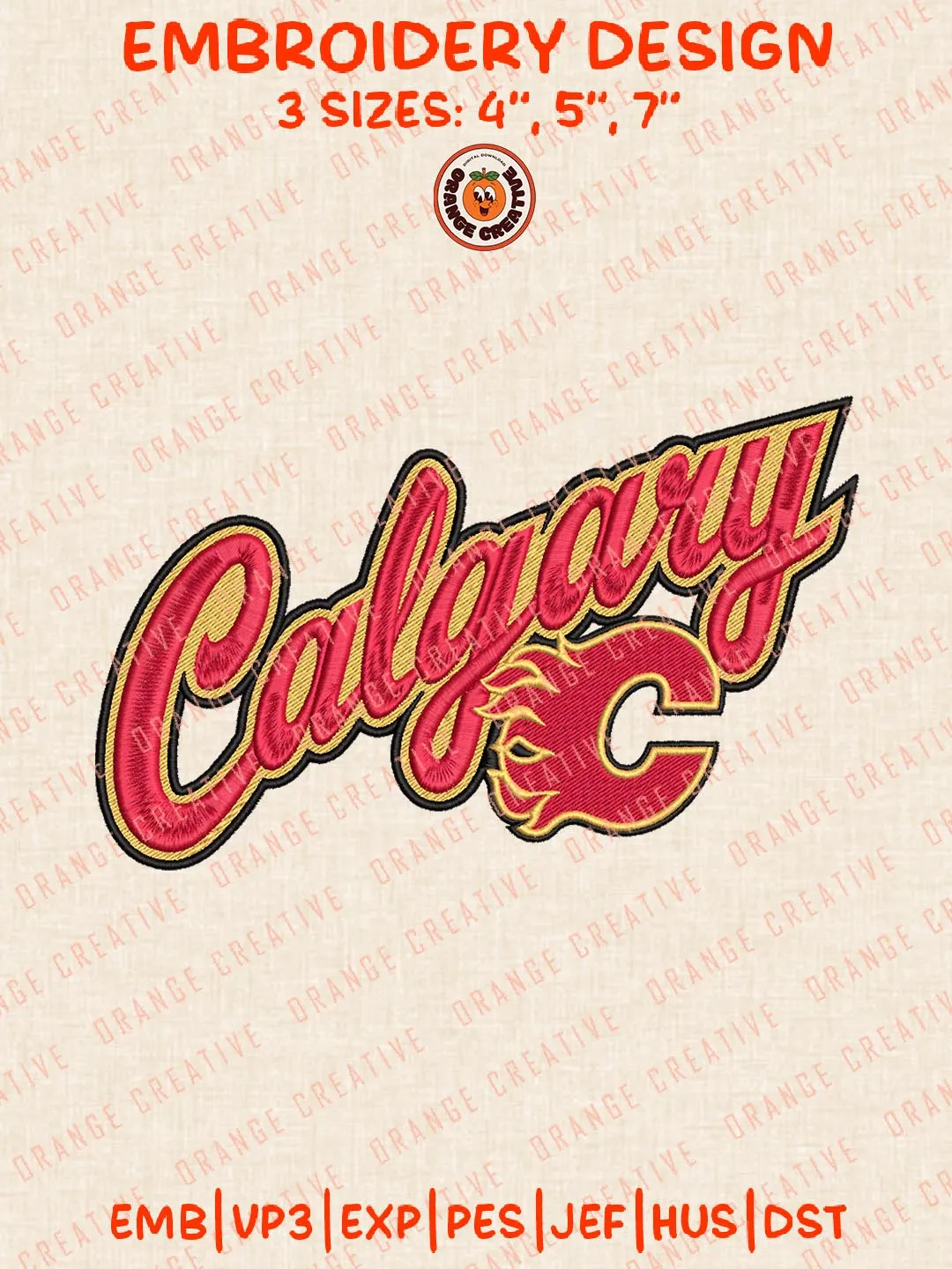Calgary Flames Logos Embroidery Designs,NHL Logo Embroidery Files ...