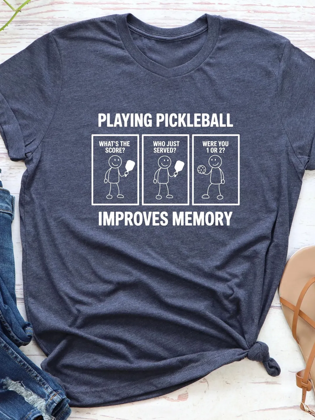 Funny Pickleball V-Neck T-Shirt: Sport Graphic Tee, Gift for Player