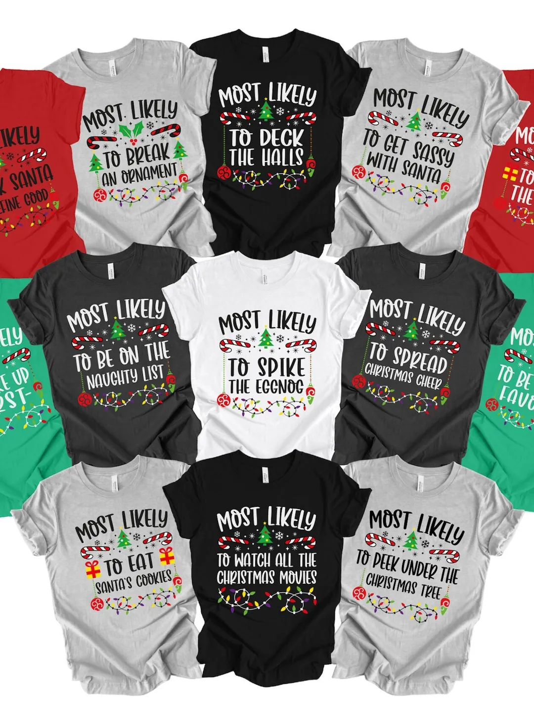 Funny Christmas Shirts: Matching ‘Most Likely To’ Family Tee (Soft Cotton)