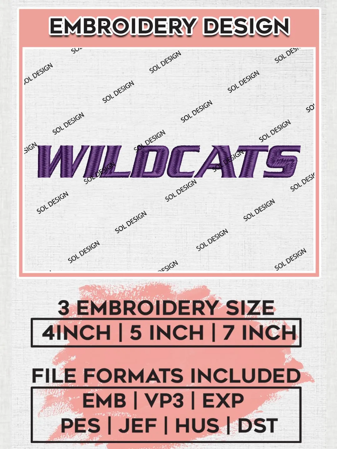 Kansas State Wildcats College Team Writing Logo Embroidery Design Files, NCAA Kansas State Wildcats Machine Embroidery, NCAA Teams, 3 sizes, NCAA Machine embroidery designs, Digital Download