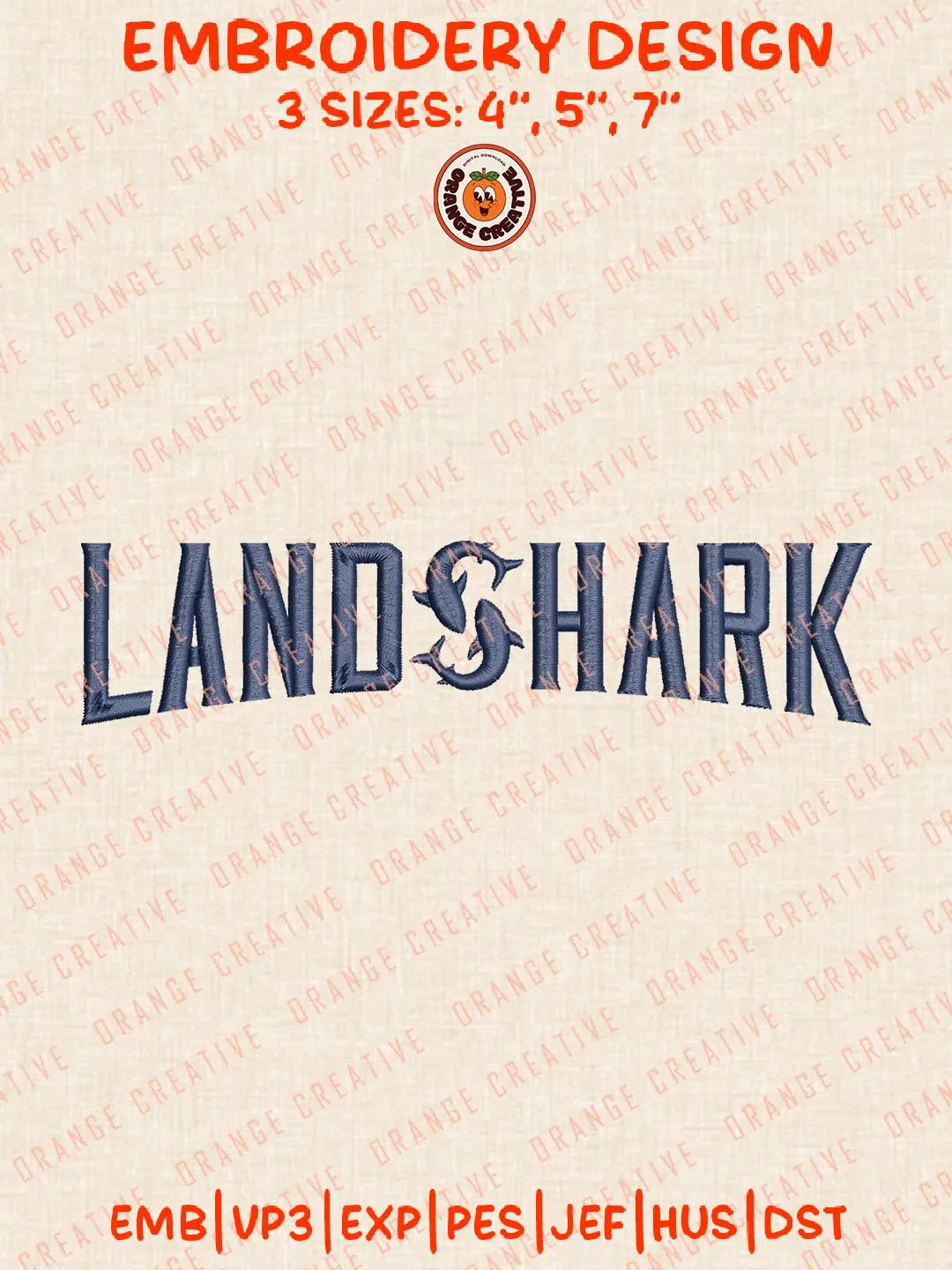 NCAA Landshark Logo Embroidery Design, NCAA Ole Miss Rebels Team Embroidery Design, Machine Embroidery Design File, 4 Sizes, Custom Size, Digital Download