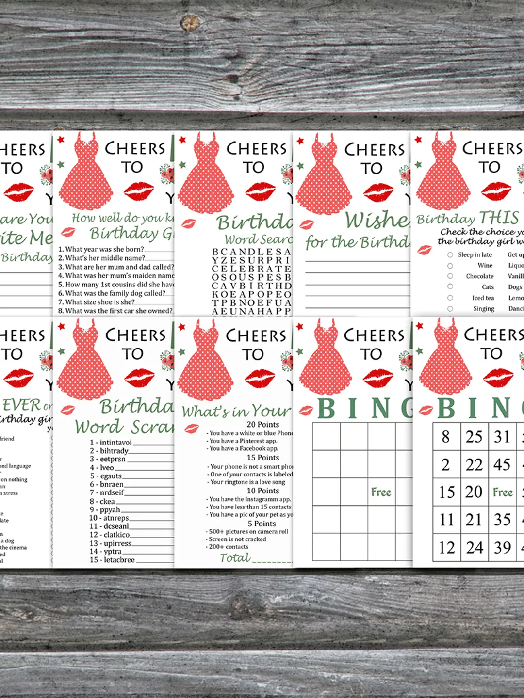 55th Birthday Party Games bundle,Adult birthday games package,Printable Birthday Games,INSTANT DOWNLOAD