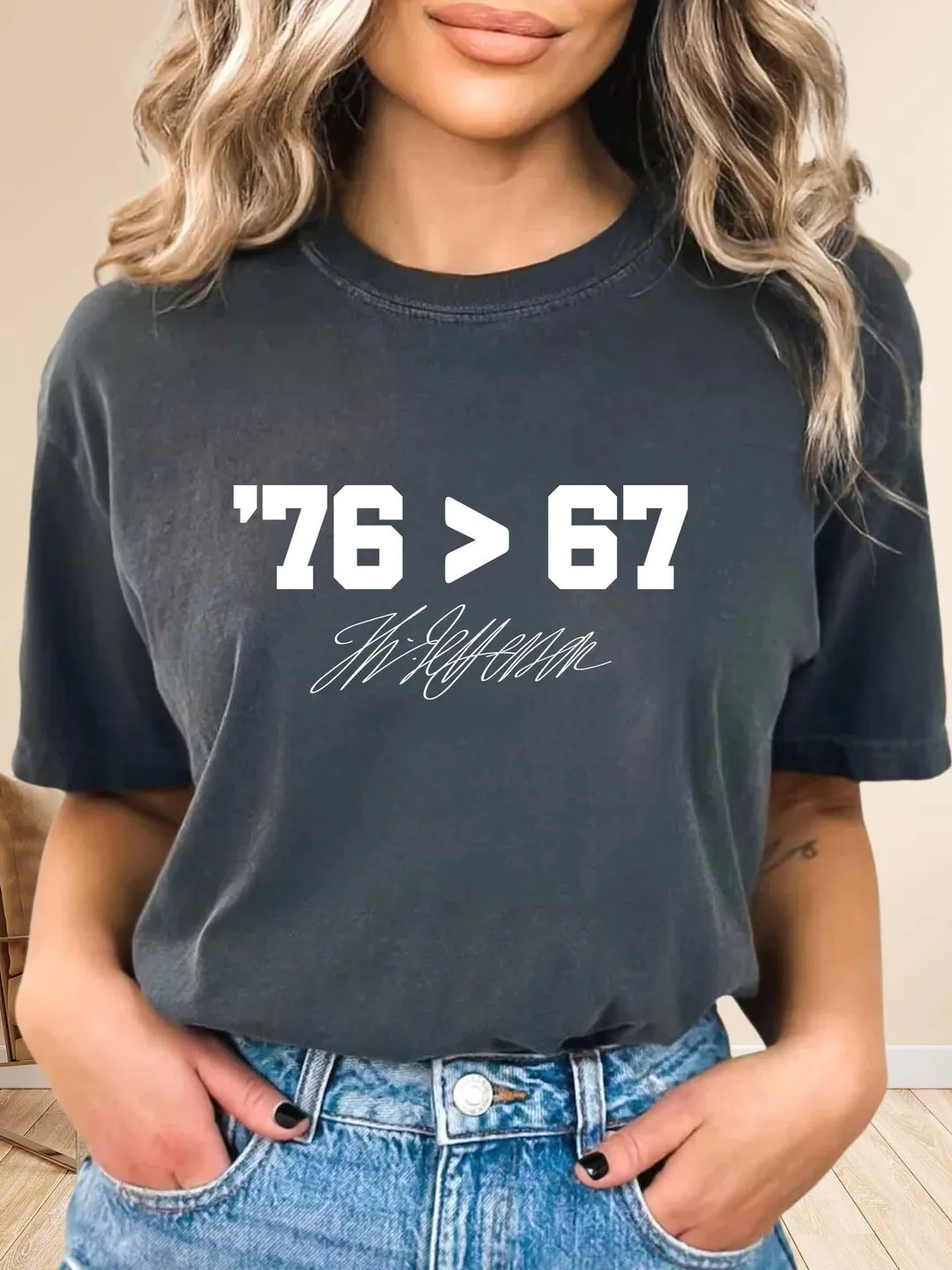 Comfort Colors Thomas Jefferson '76 > '67 T-Shirt, Vintage Patriot Tee