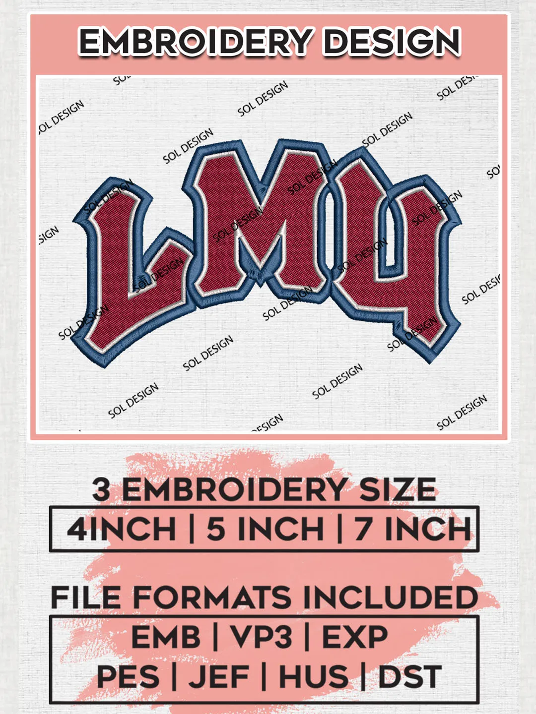 NCAA LMU Lions Team Logo embroidery designs, NCAA Loyola Marymount Lions Logo Machine embroidery designs, NCAA Logo embroidery designs, NCAA Lopes Machine embroidery designs, Digital Download