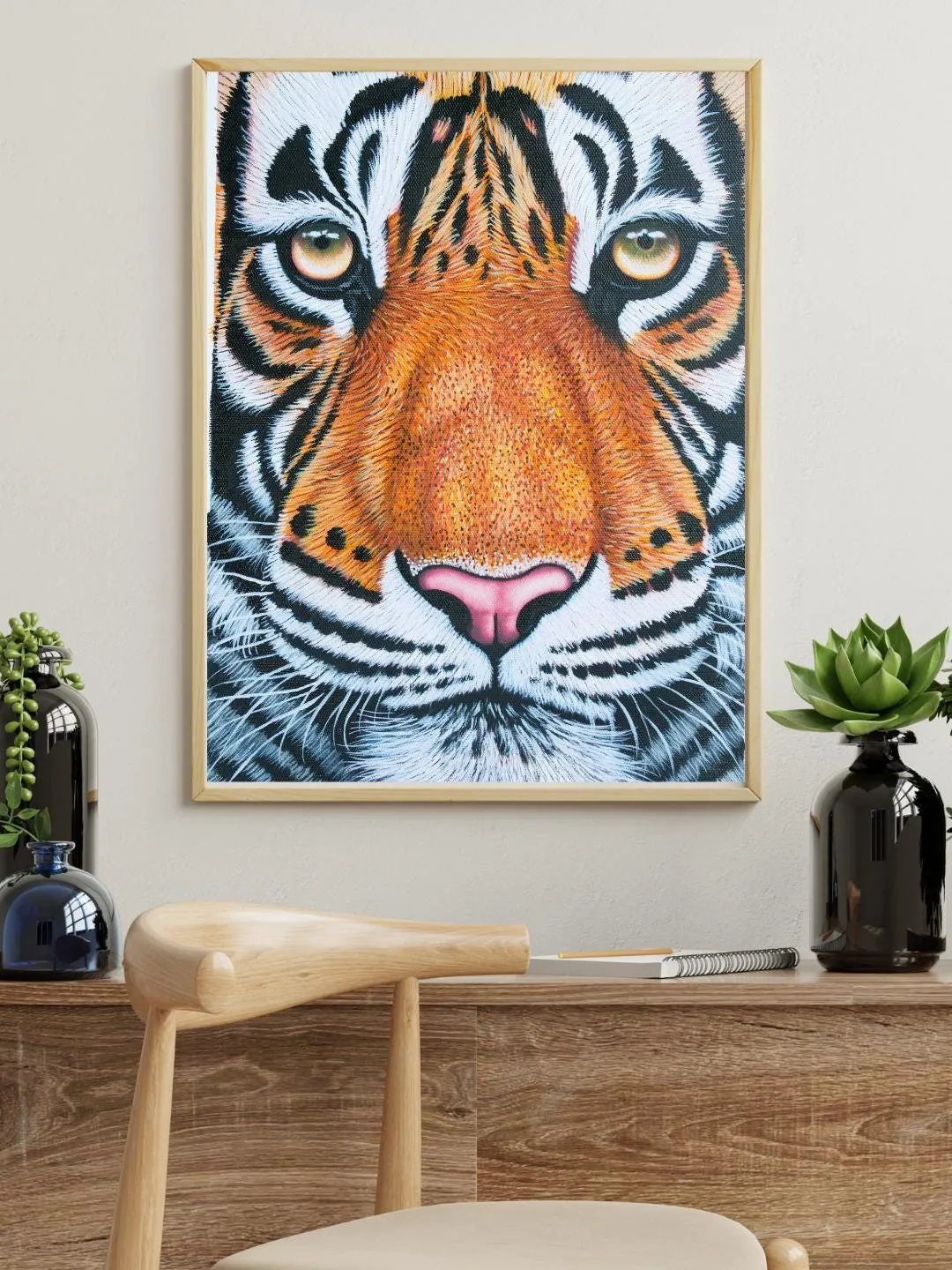 Tiger Animal Portrait acrylic painting canvas color Fine Art wall decor